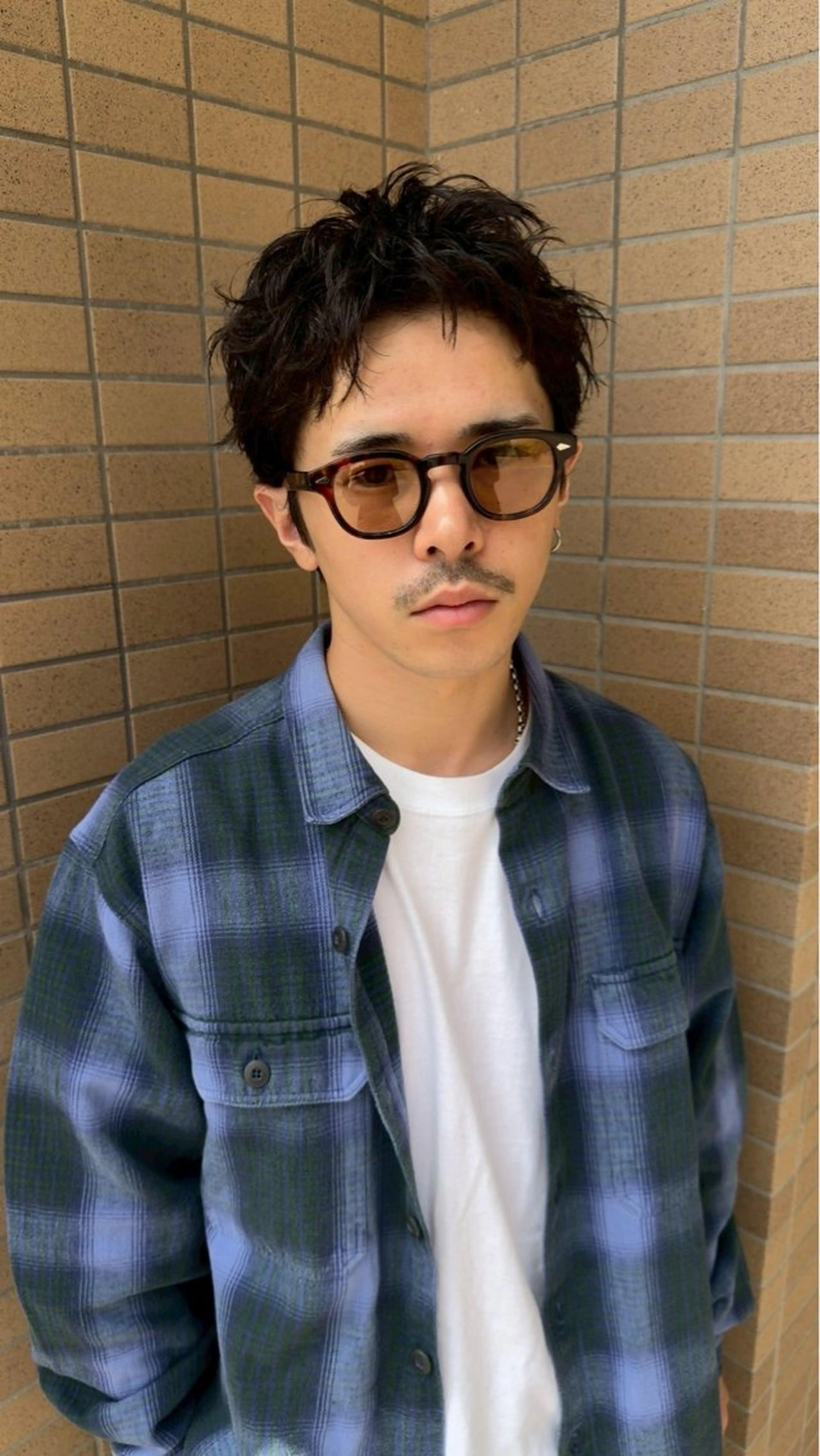 ショート パーマ メンズ RIKU/ニュアンス /波巻き/ハイライトのヘアスタイル