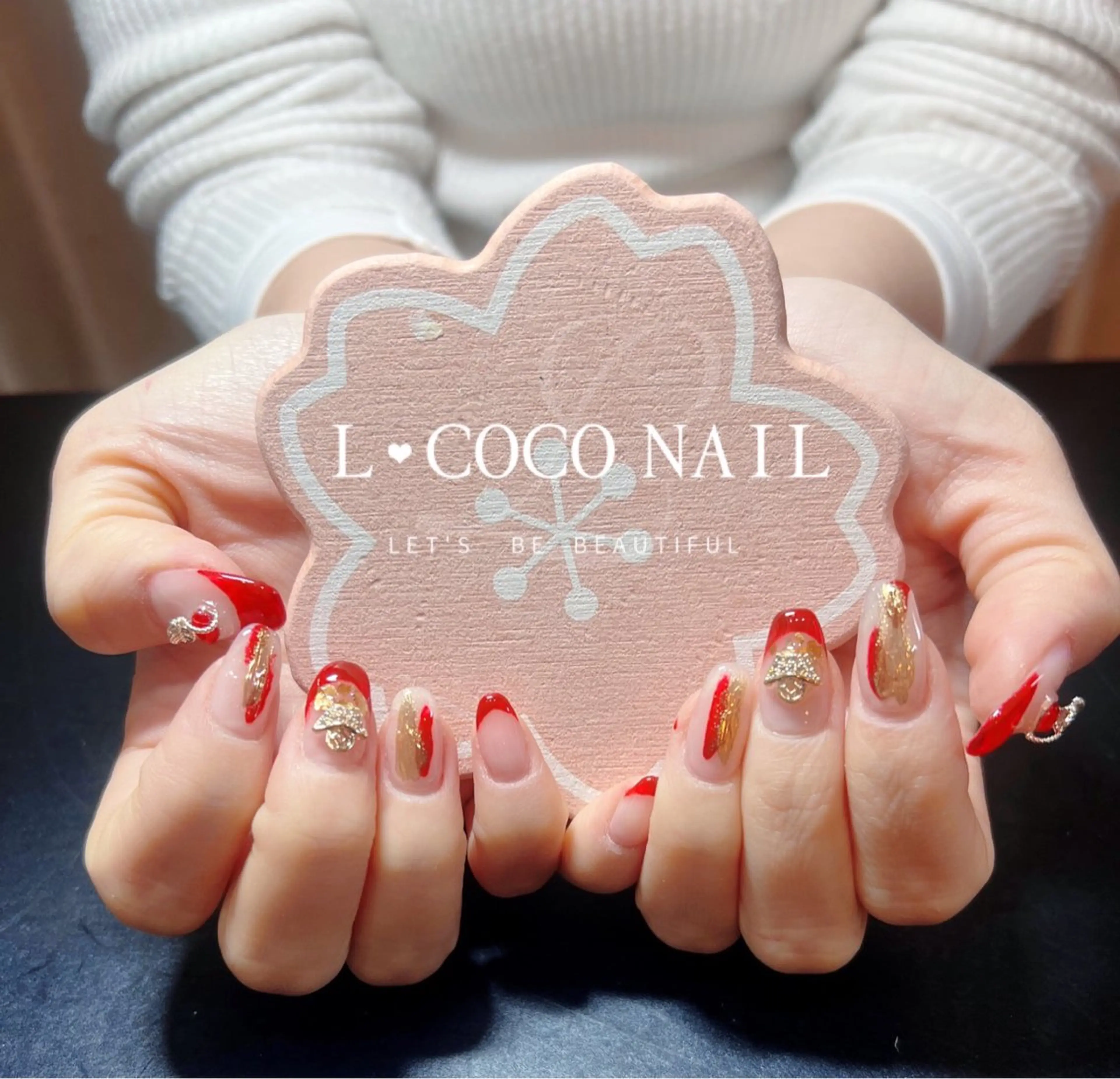 ネイル ジェルネイル 赤色 L·COCO Nail所属・L♡ COCO nailのネイルデザイン