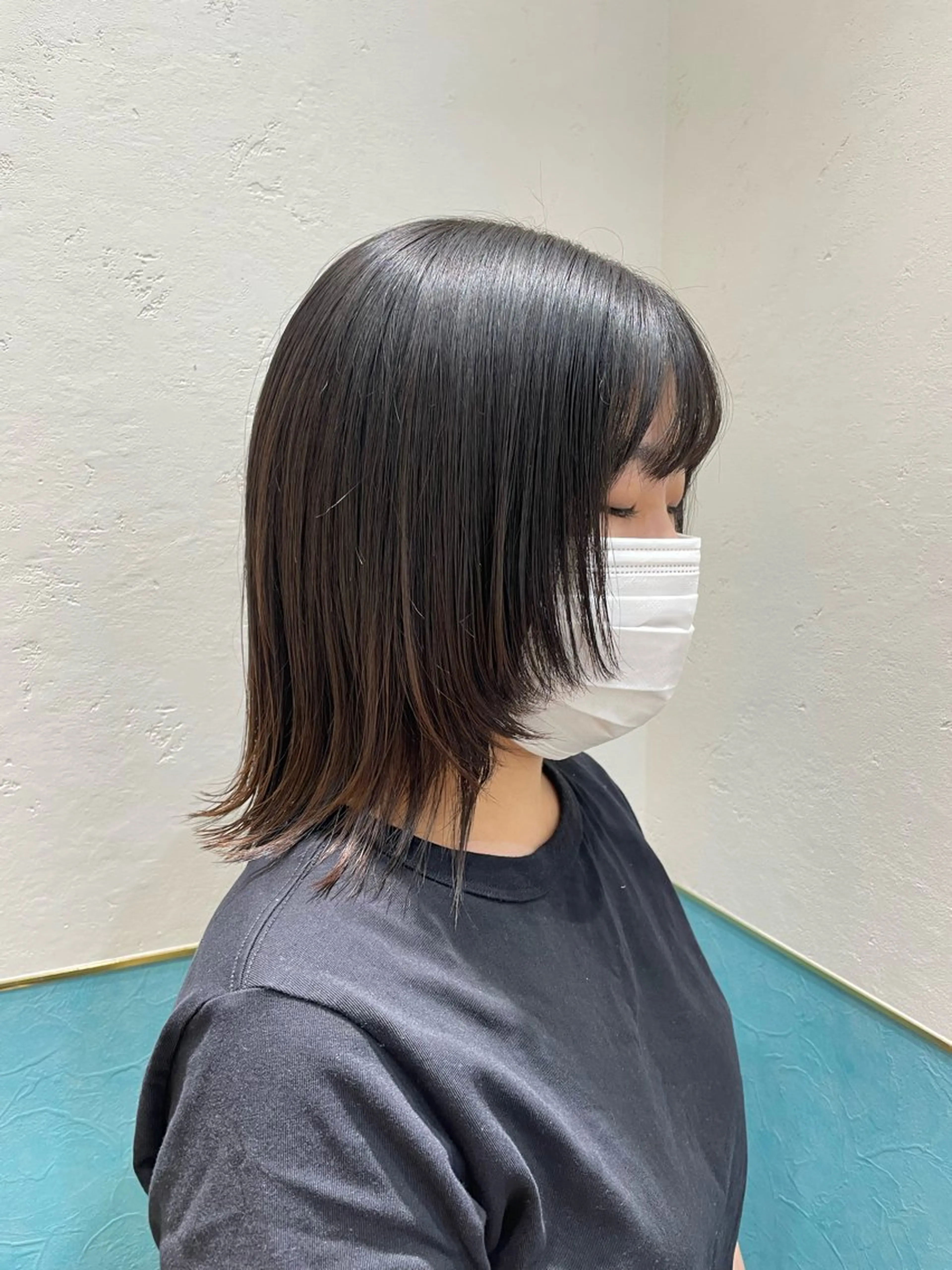 ミディアム 顔周りカット レイヤーカット カット トリートメント 韓国レイヤー 🧸🤍ちずみのヘアスタイル