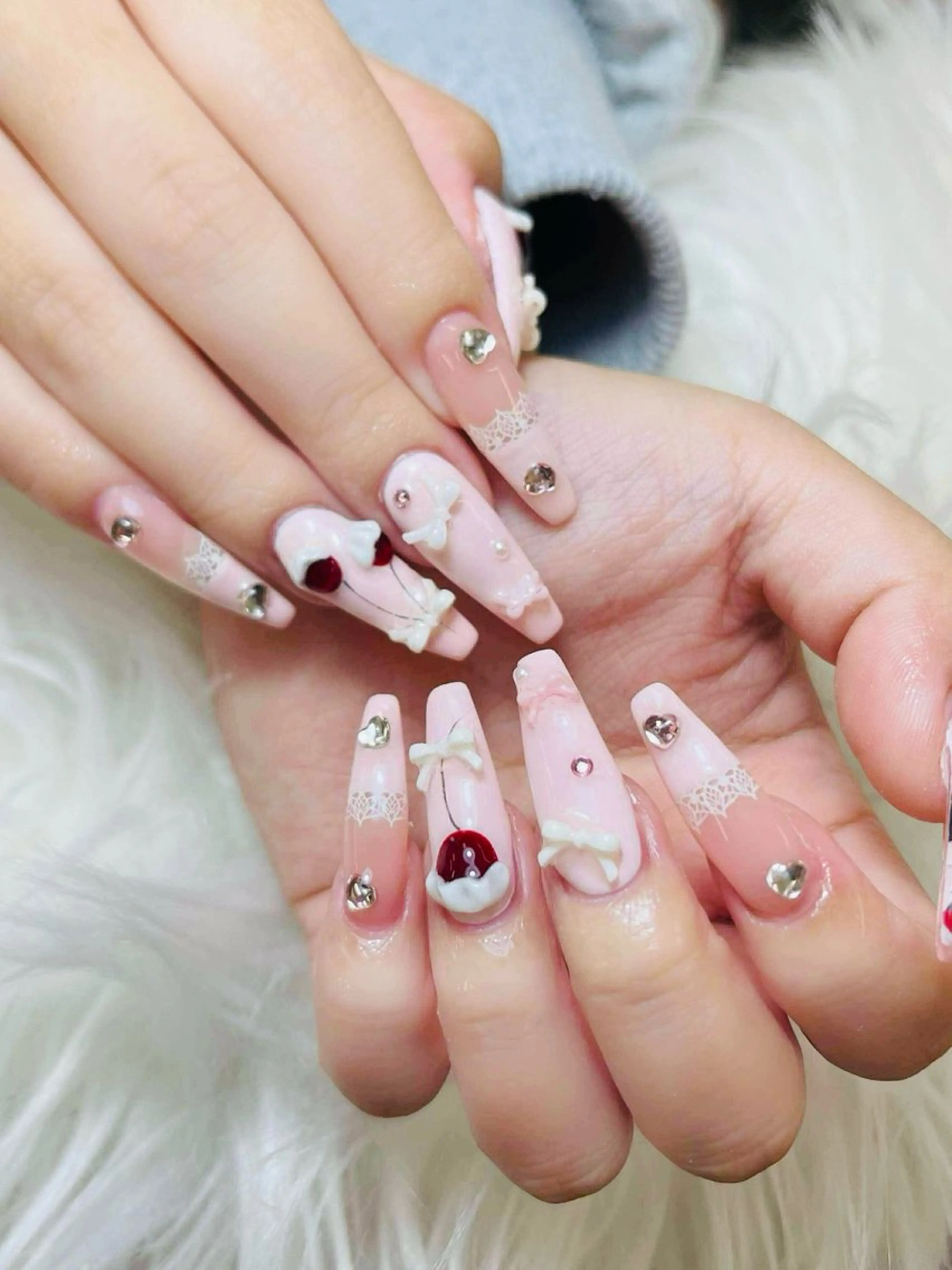 ネイル チークネイル 長さ出し フットネイル マグネットネイル 持ち込み ハンドネイル ANH NAIL ゴテゴテ専門店💎のネイルデザイン