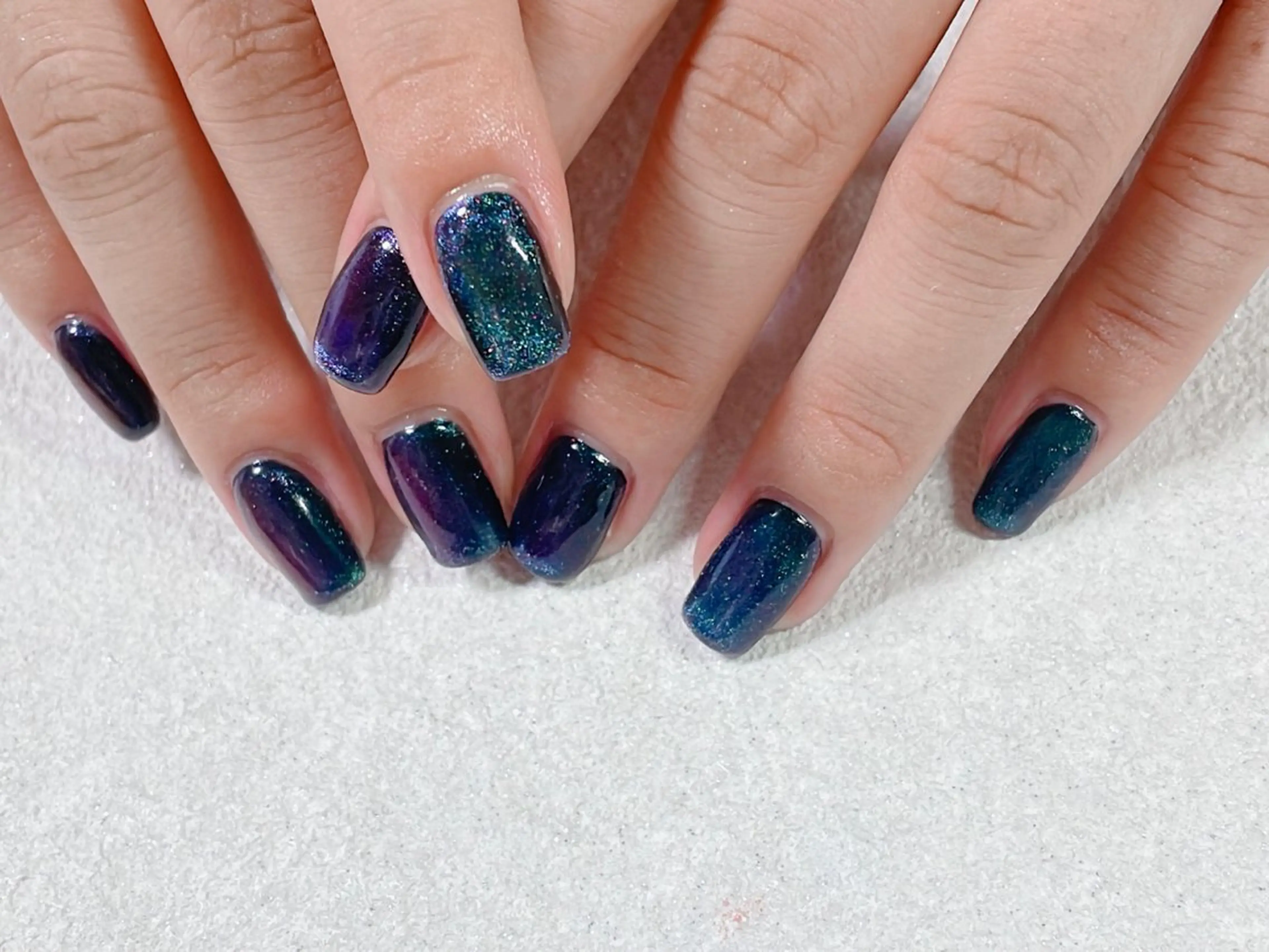 ネイル オーロラネイル フットネイル フレンチネイル ジェルネイル 韓国ネイル Mogu nail 二子玉川のネイルデザイン