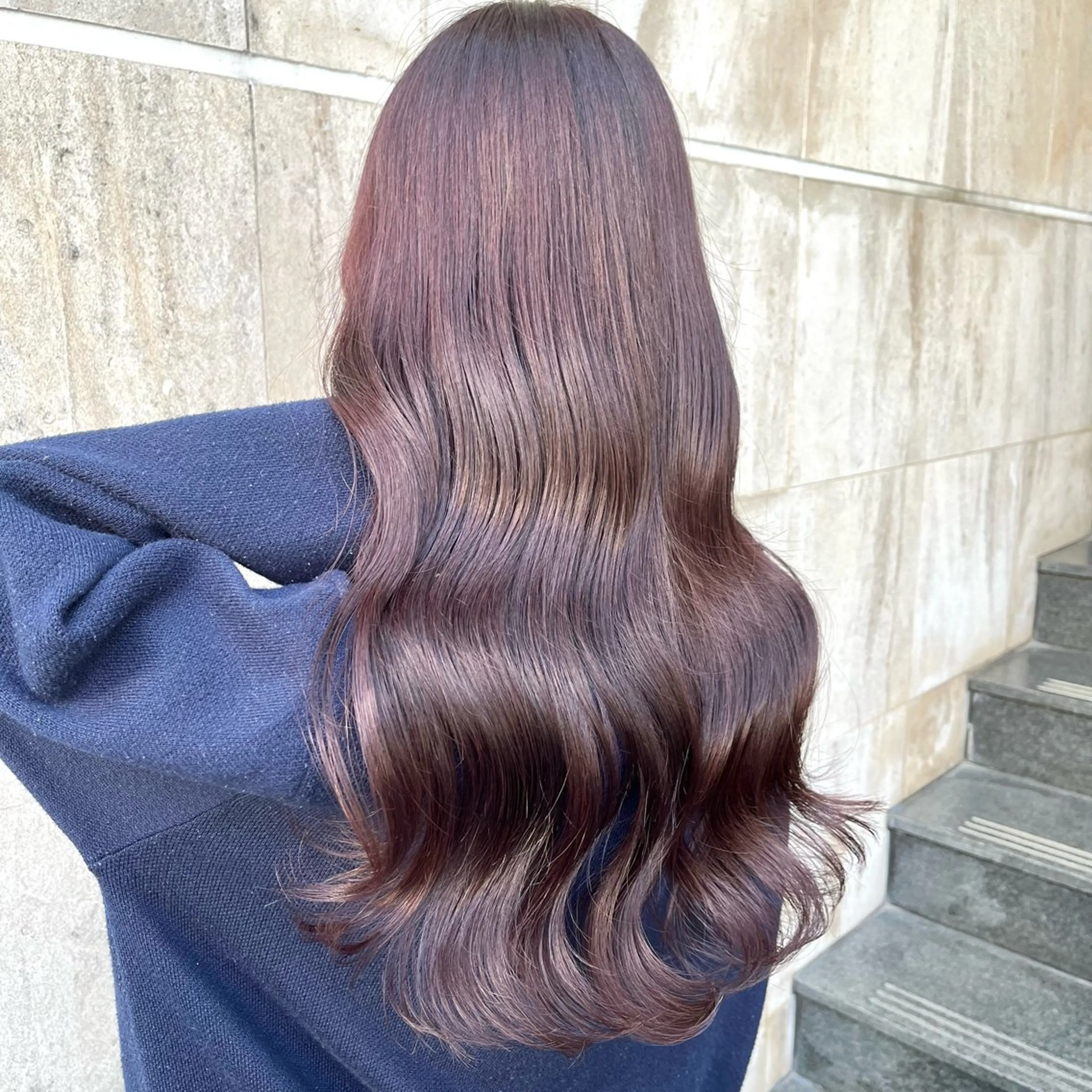 ロング カラー ブリーチ ディープラベンダー ダブルカラー ラベンダーカラー ブリーチなしカラー カット ヘアカラー トリートメント ブリーチなし✨艶髪 カラー𓃲YAGIのヘアスタイル