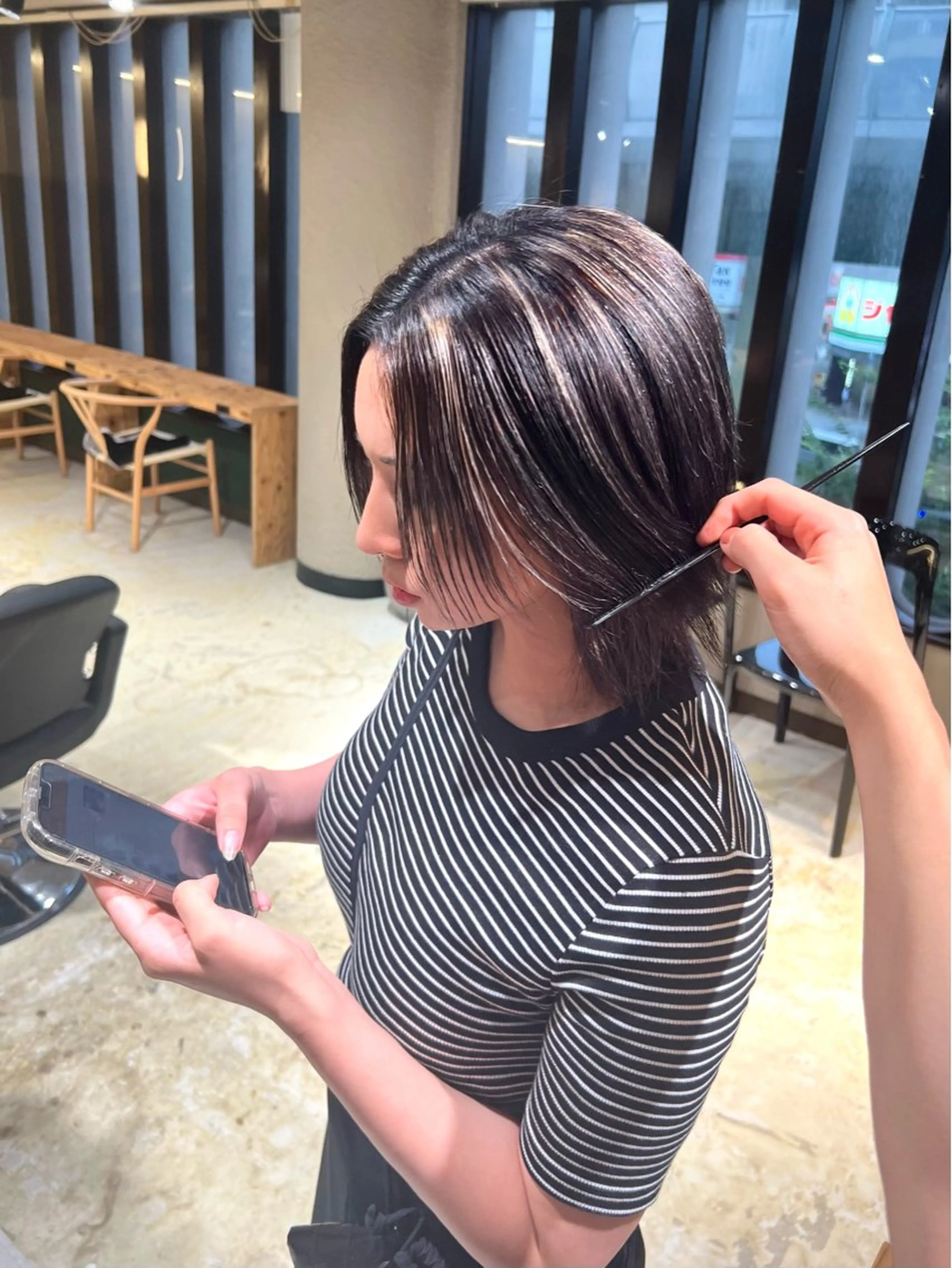 ミディアム カラー 💖難波レイヤー カット💖ツバサのヘアスタイル