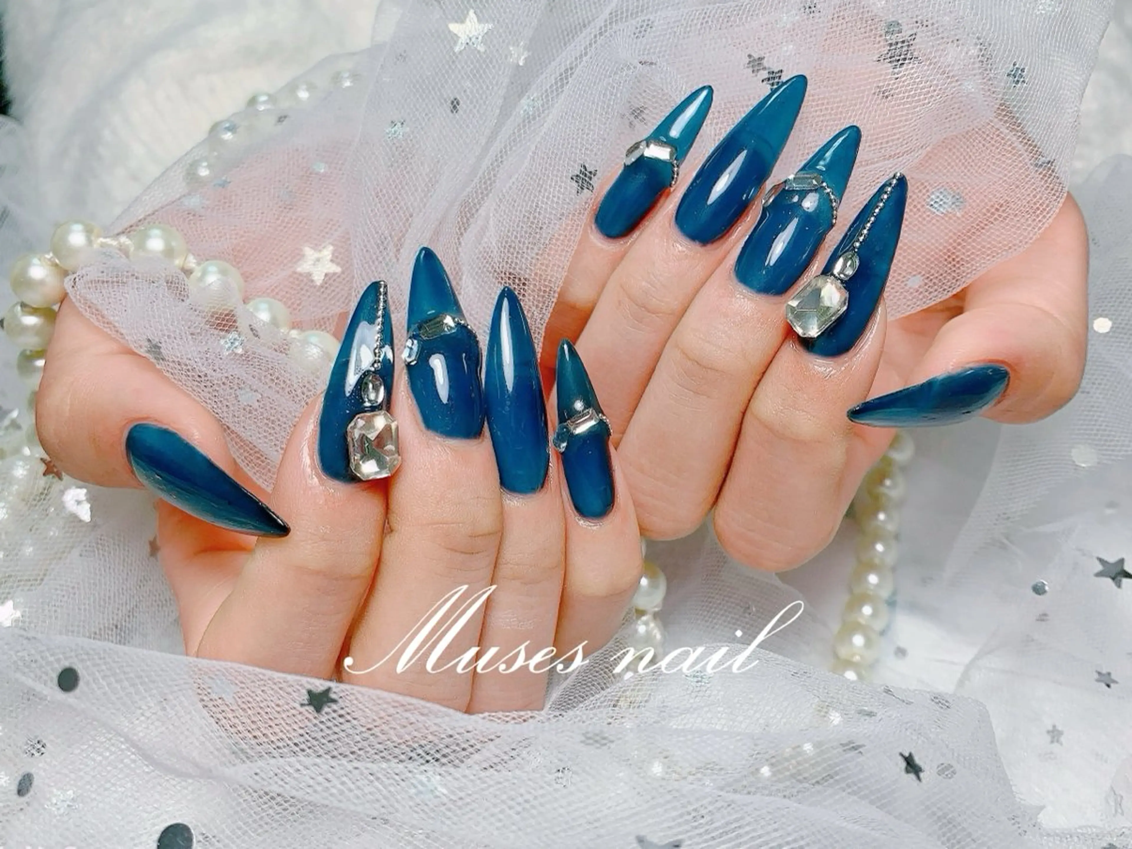 ネイル オーロラネイル チークネイル 長さ出し フレンチネイル ジェルネイル MUSES  NAIL  SALON所属・MUSES ネイルのネイルデザイン