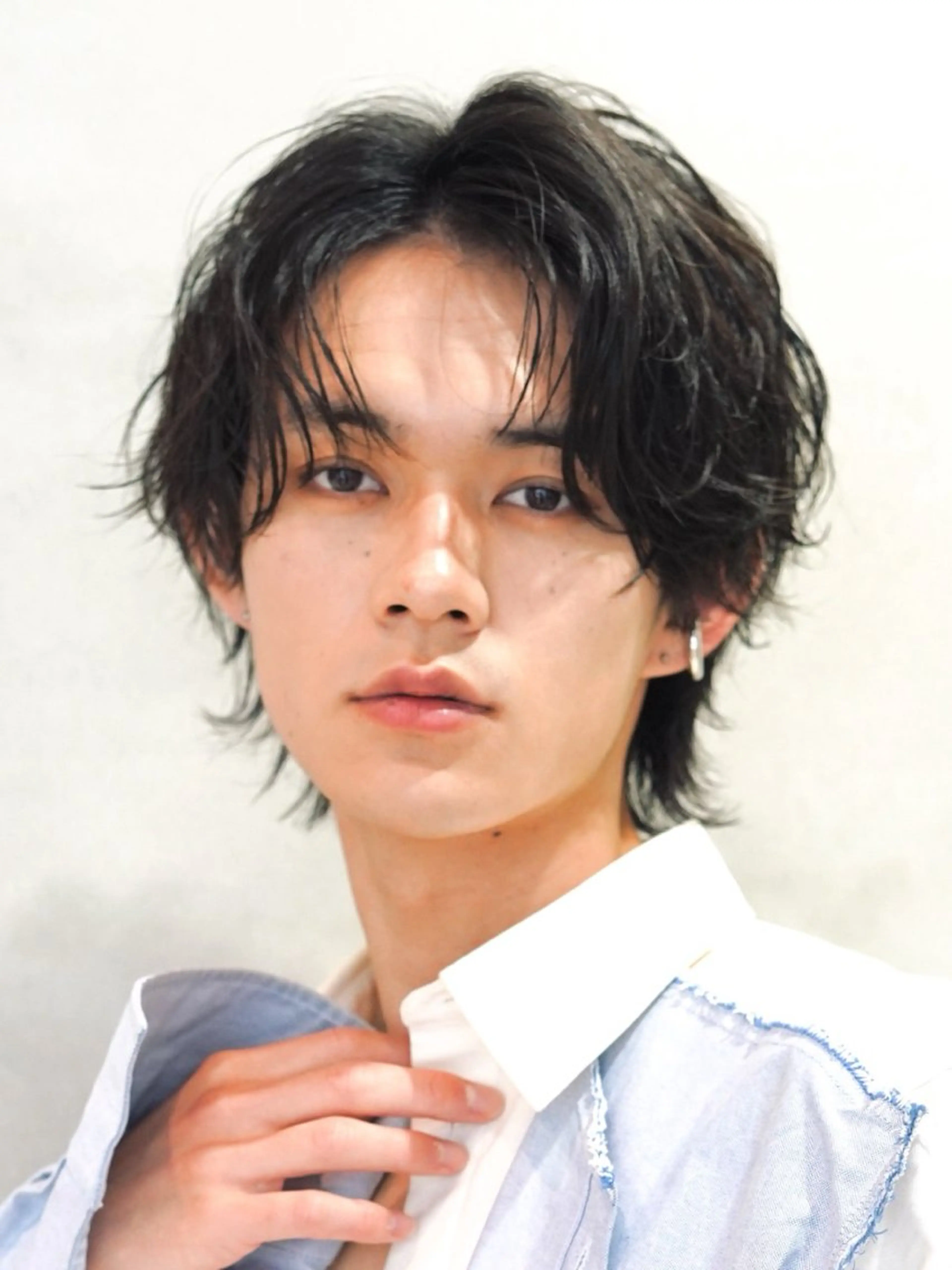 パーマ メンズ センターパート メンズパーマ メンズウルフカット ウルフカット パーマ 原宿 フェザーパーマ fifth イノウエのヘアスタイル