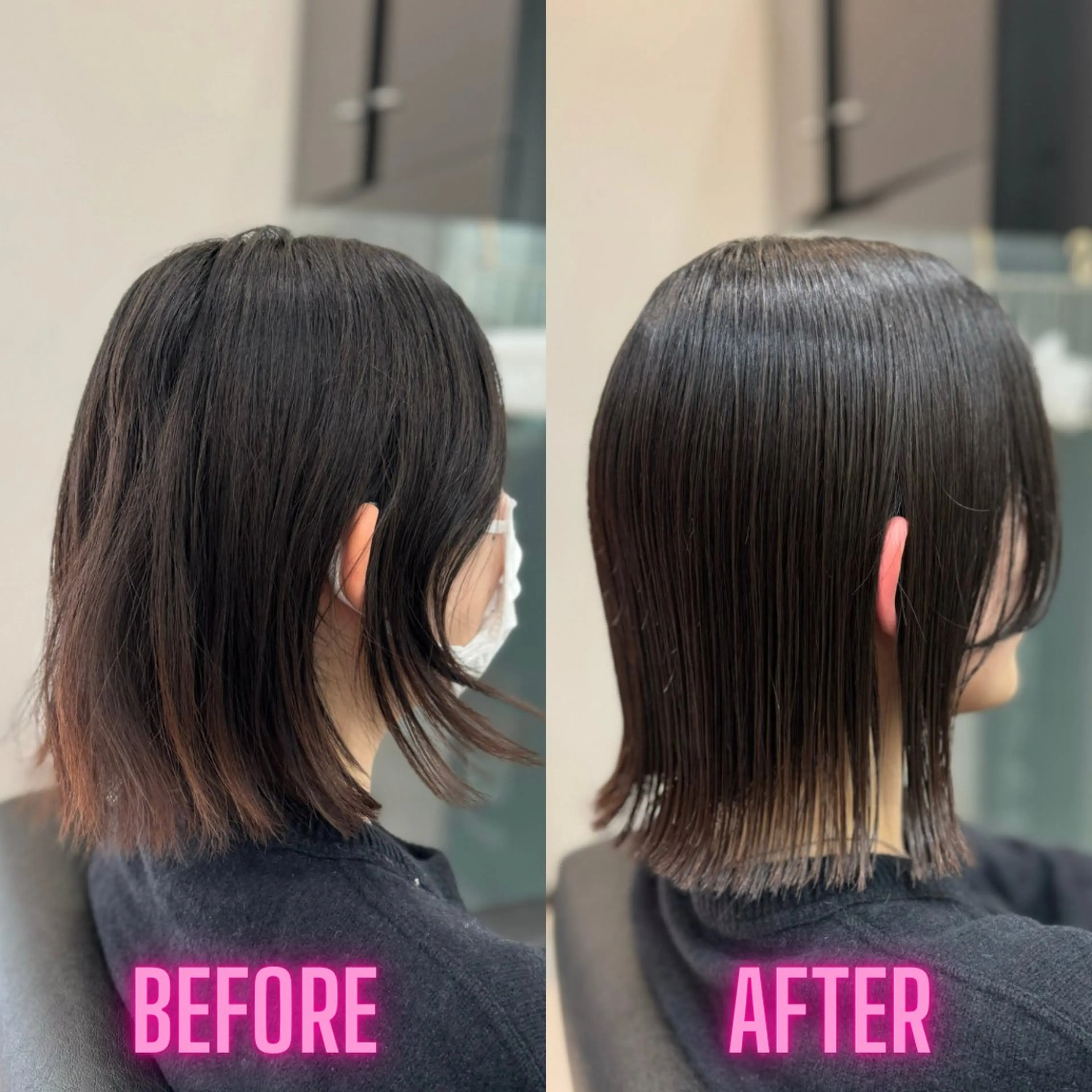 ショート カット ヘアカラー トリートメント YASU🍎ボブ/ 赤系カラー/髪質改善のヘアスタイル