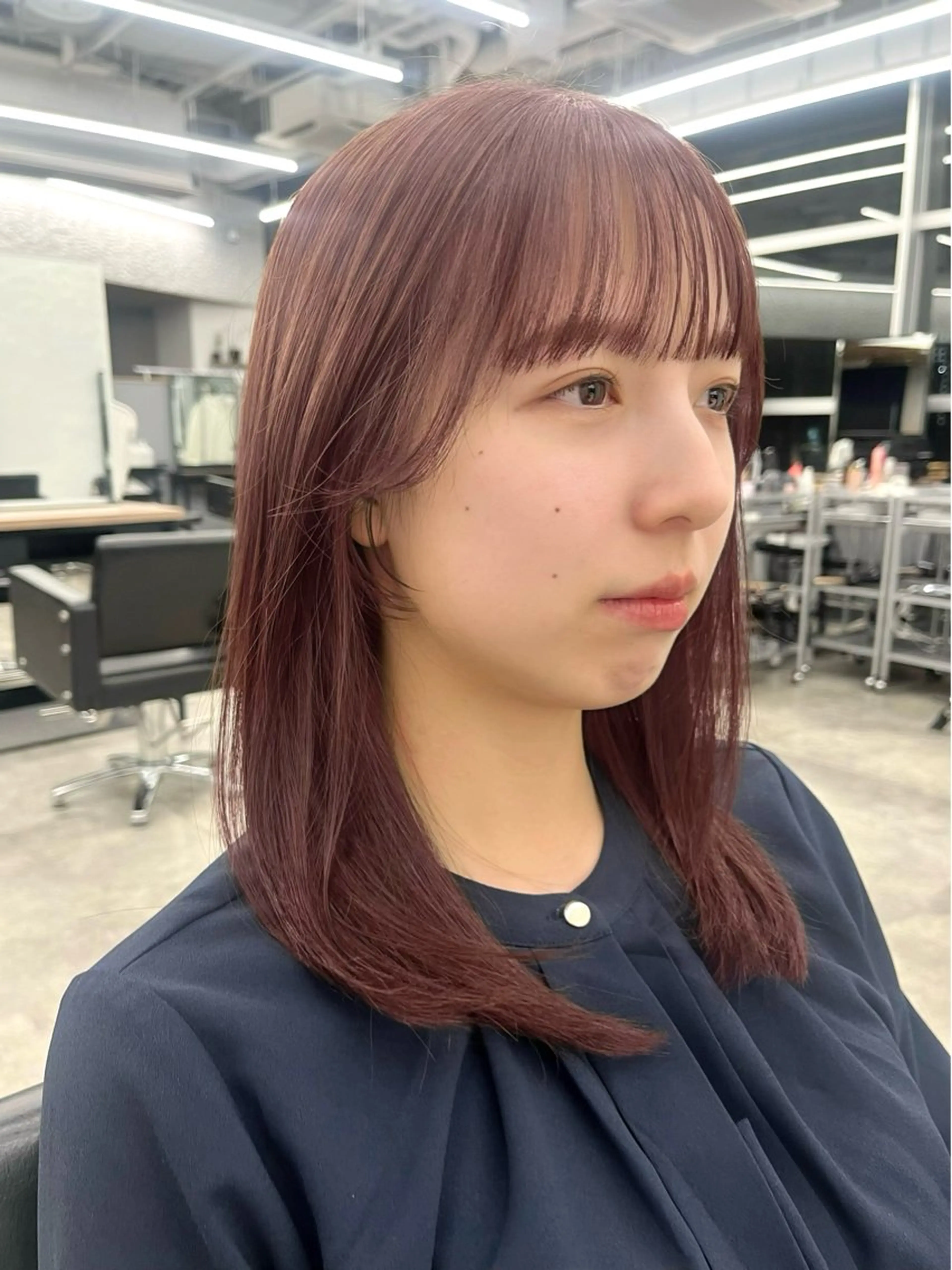 セミロング カラー 暖色/艶髪/ボブ/ ショート/Ayaのヘアスタイル