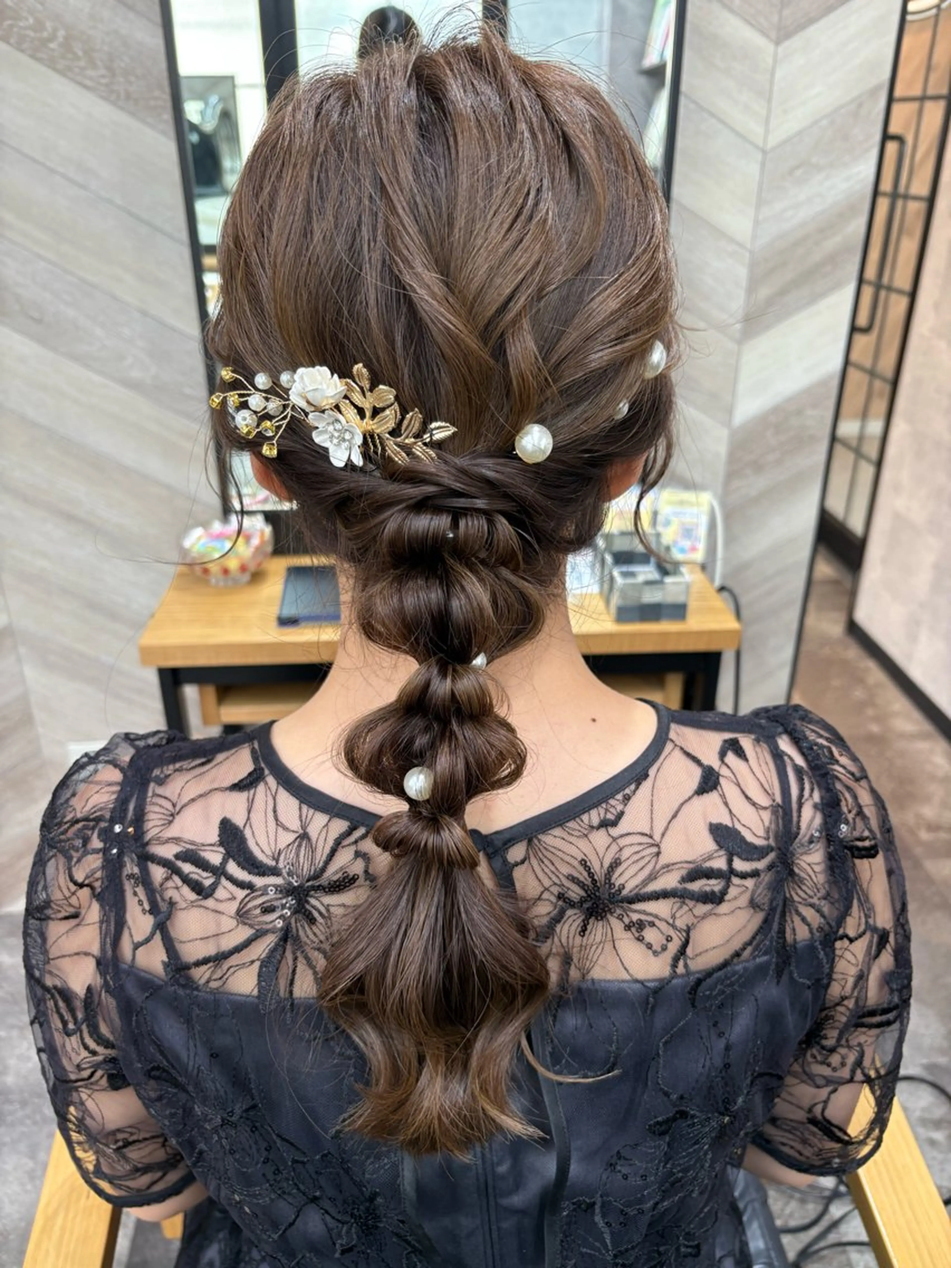 ミディアム ヘアアレンジ ヘアセット 飯塚 沙衣のヘアスタイル