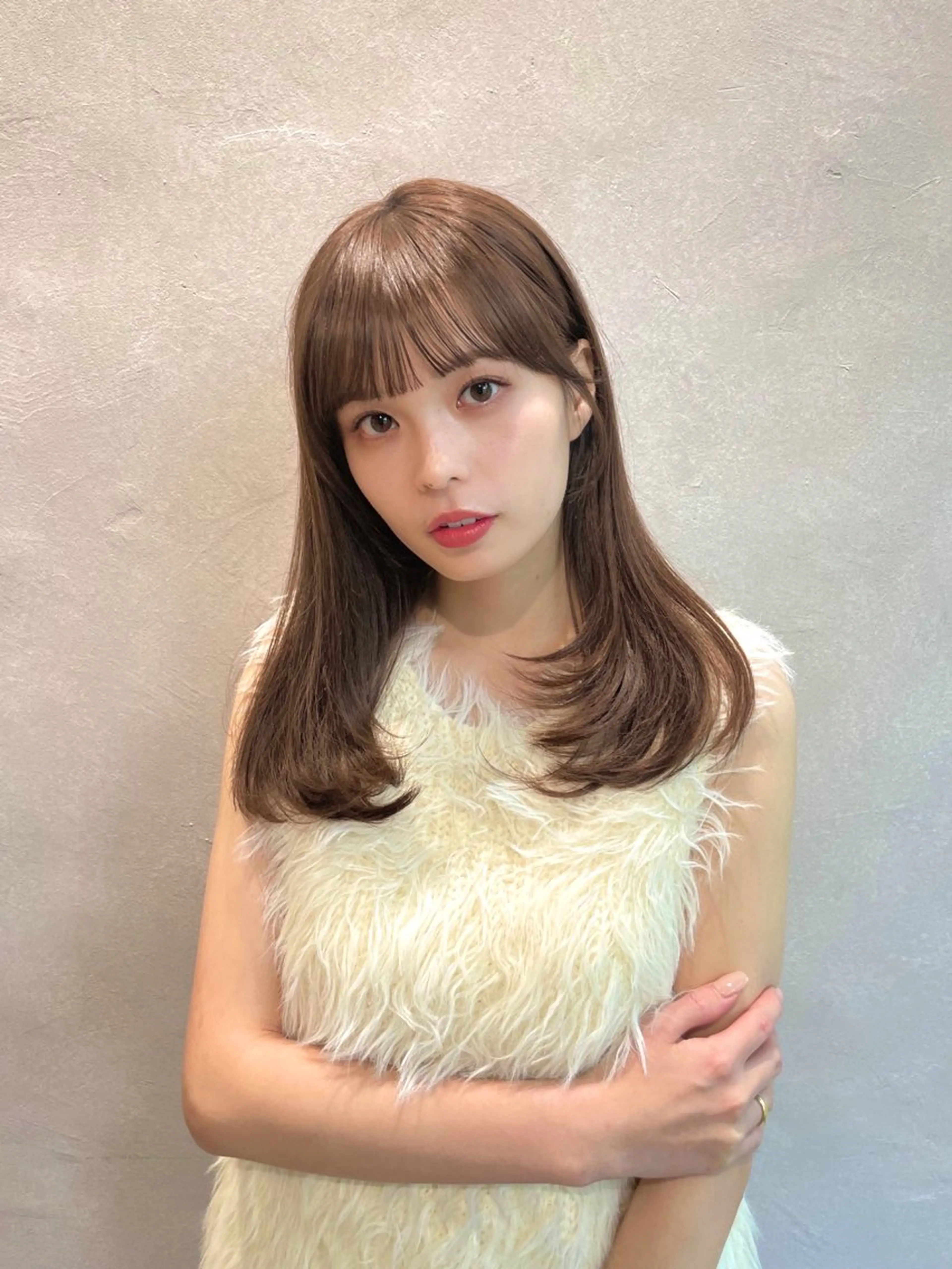 ミディアム カラー 小顔カット カット トリートメント Haruna / 透明感カラー🌙のヘアスタイル