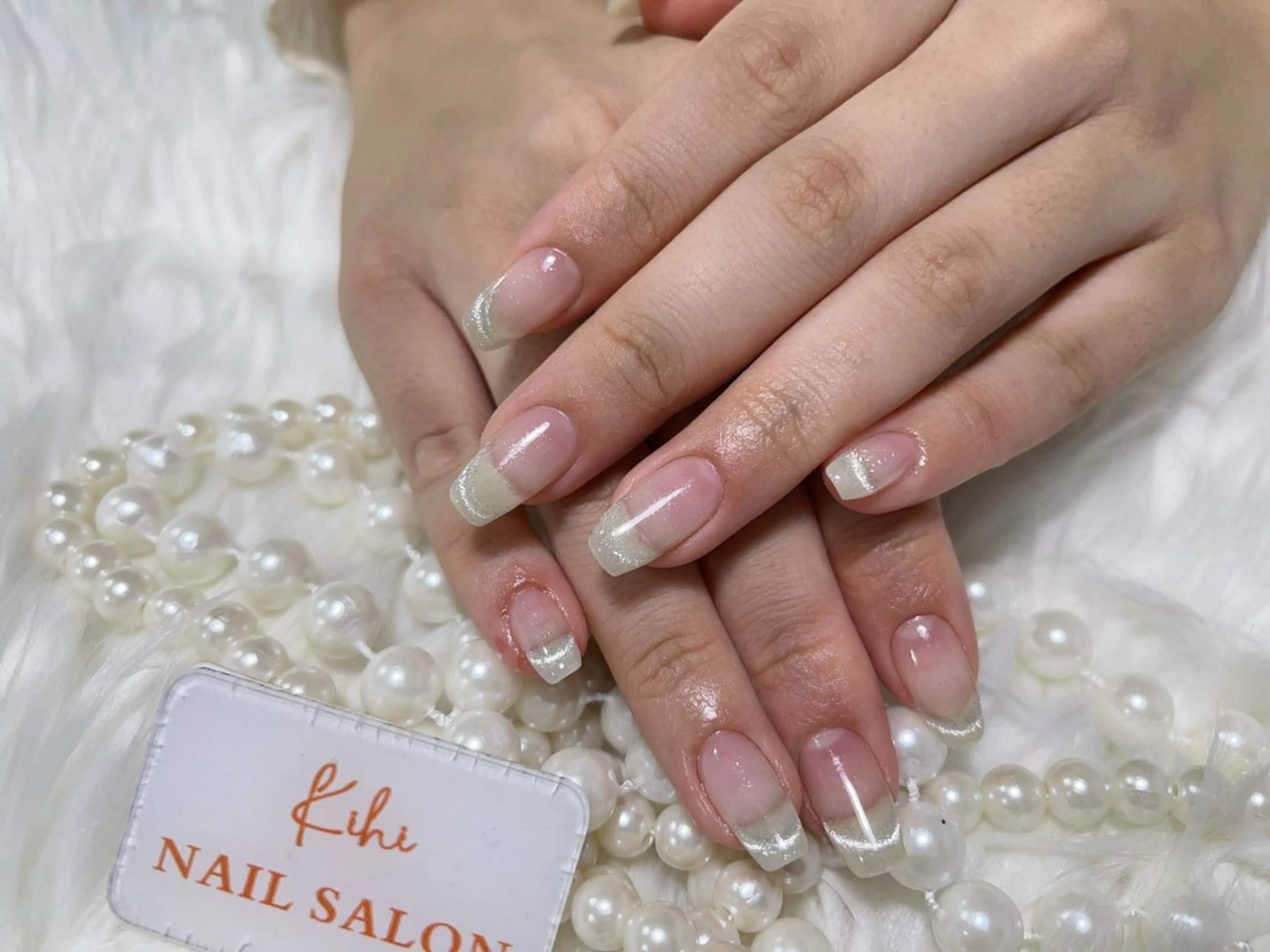 ネイル フレンチネイル マグネットネイル マグネットフレンチ 福島 みきのネイルデザイン