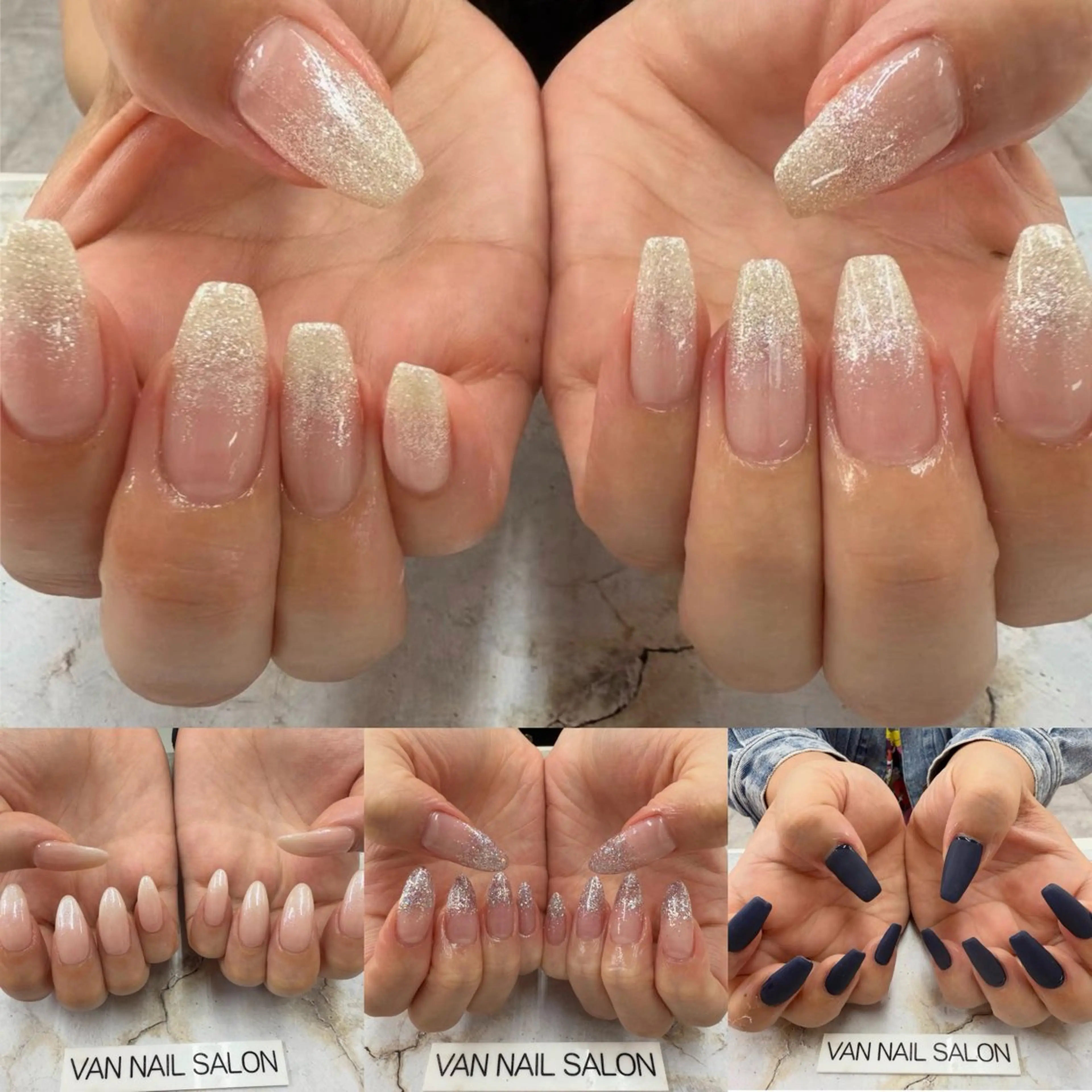 【オフ込み】長さ出し10本＋ニュアンス、シンプルネイルの写真