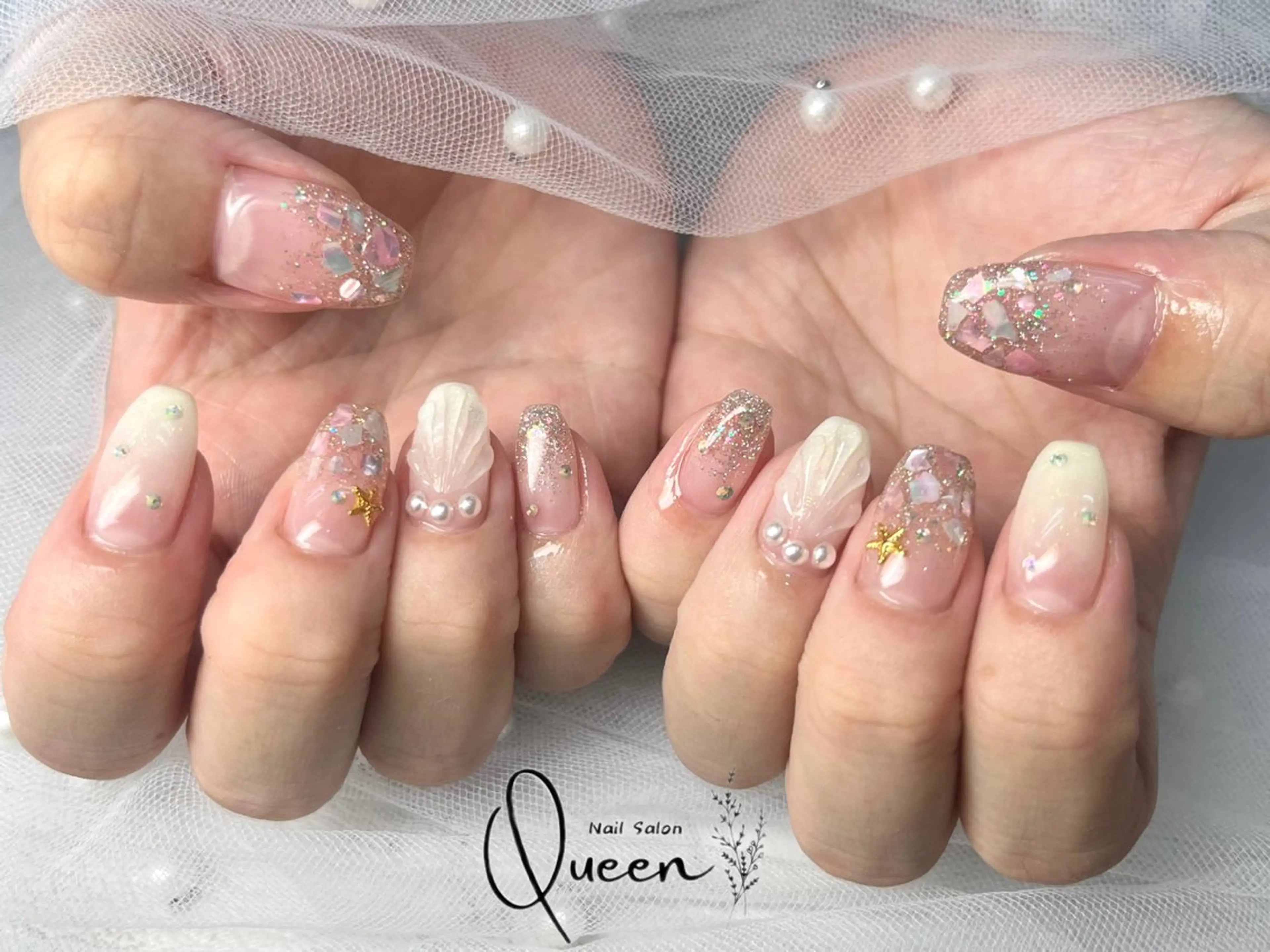 ネイル ハンドネイル Queen nail 北堀江 ASUKAのネイルデザイン