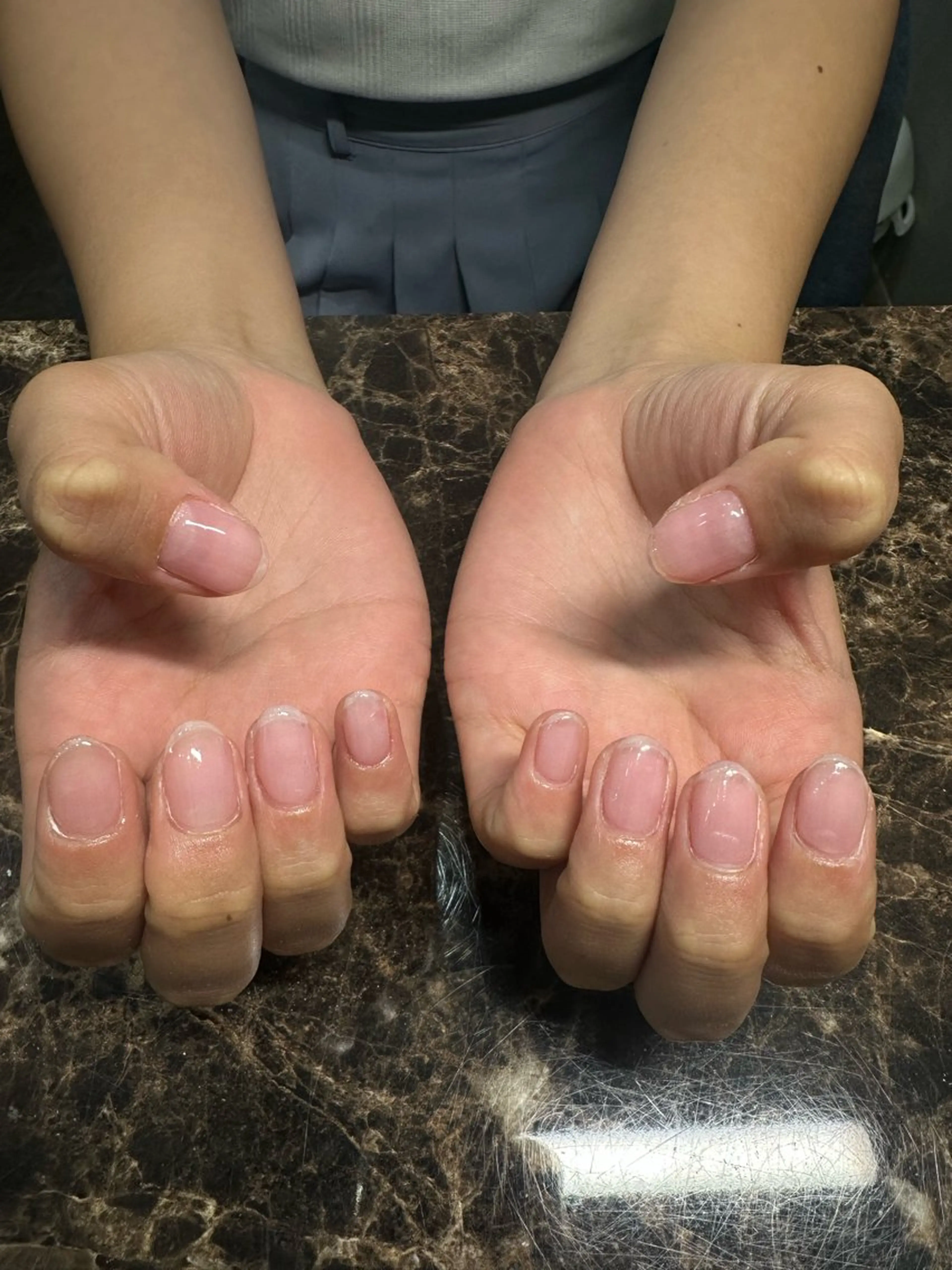ネイル クリアネイル オフィスネイル ピンク ハンドネイル IROHA NAIL Rinoのネイルデザイン