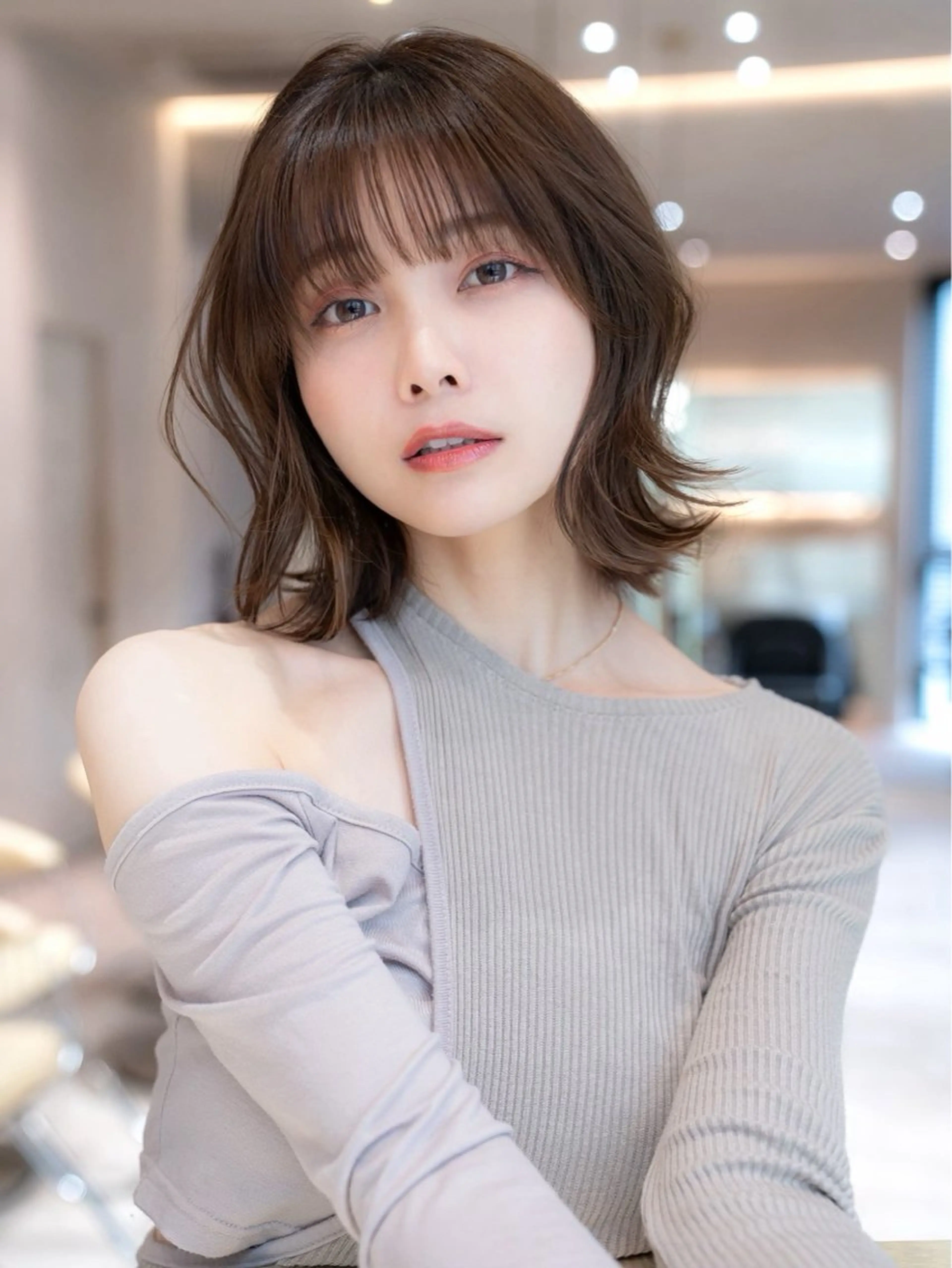ミディアム カラー カット ヘアカラー トリートメント 垢抜けボブカット /楓のヘアスタイル