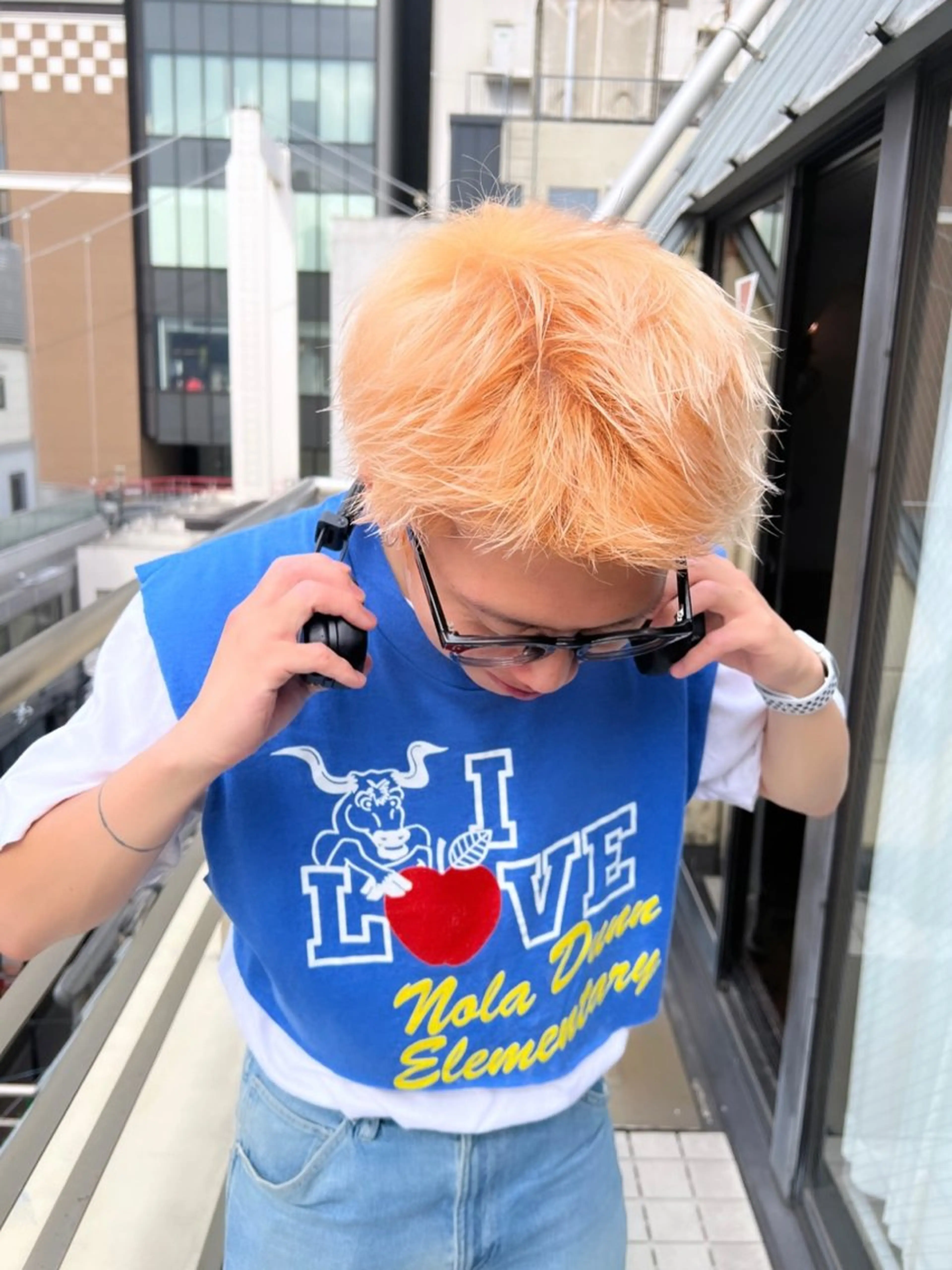 カラー メンズ メンズブリーチ メンズハイトーン メンズ韓国風 ブリーチ ケアブリーチ nendo_hair所属・ハイトーン/ブリーチ レイヤーsonokaのヘアスタイル