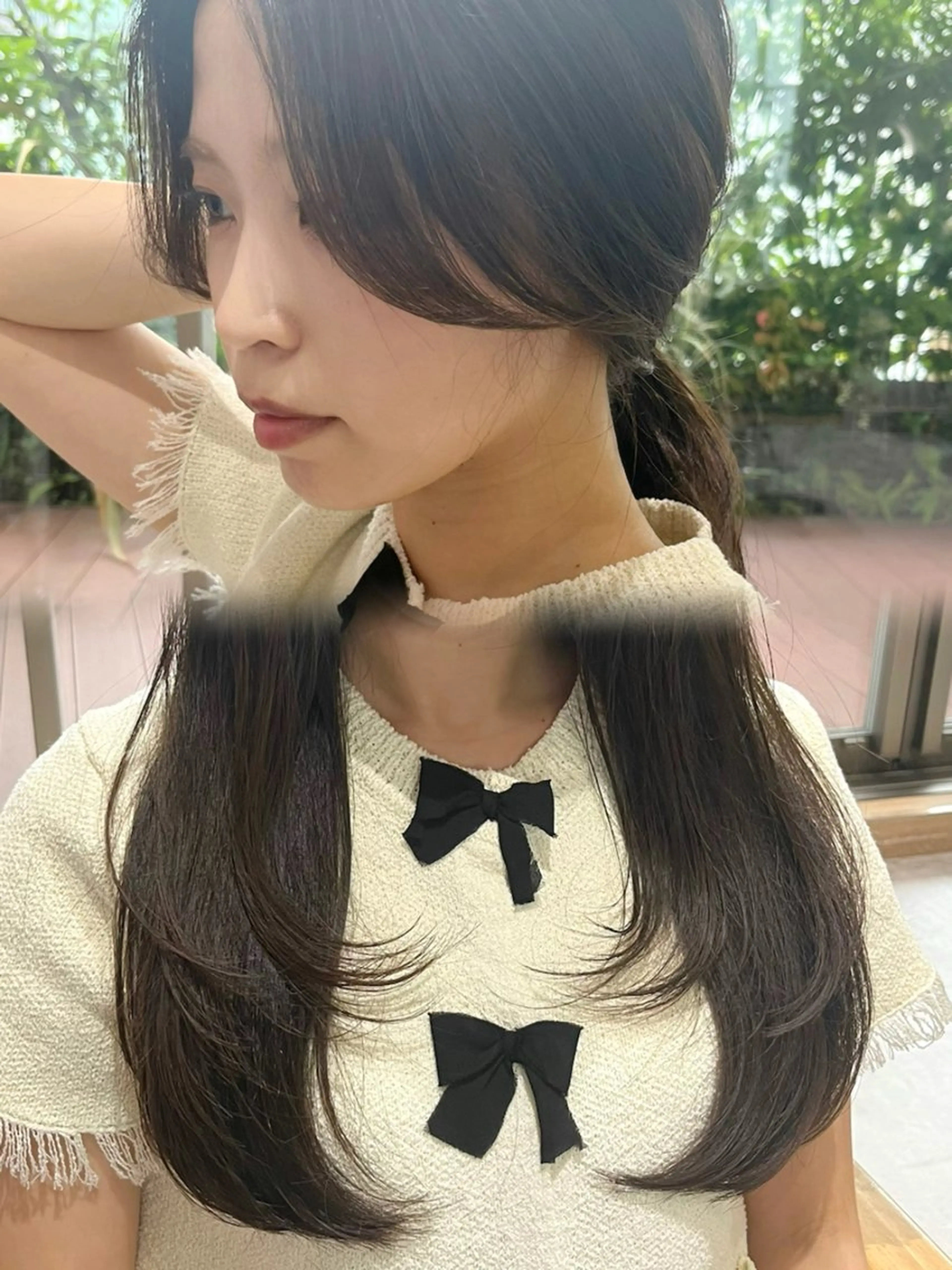 ロング 顔周りカット レイヤーカット 韓国レイヤー🇰🇷 ことこのヘアスタイル