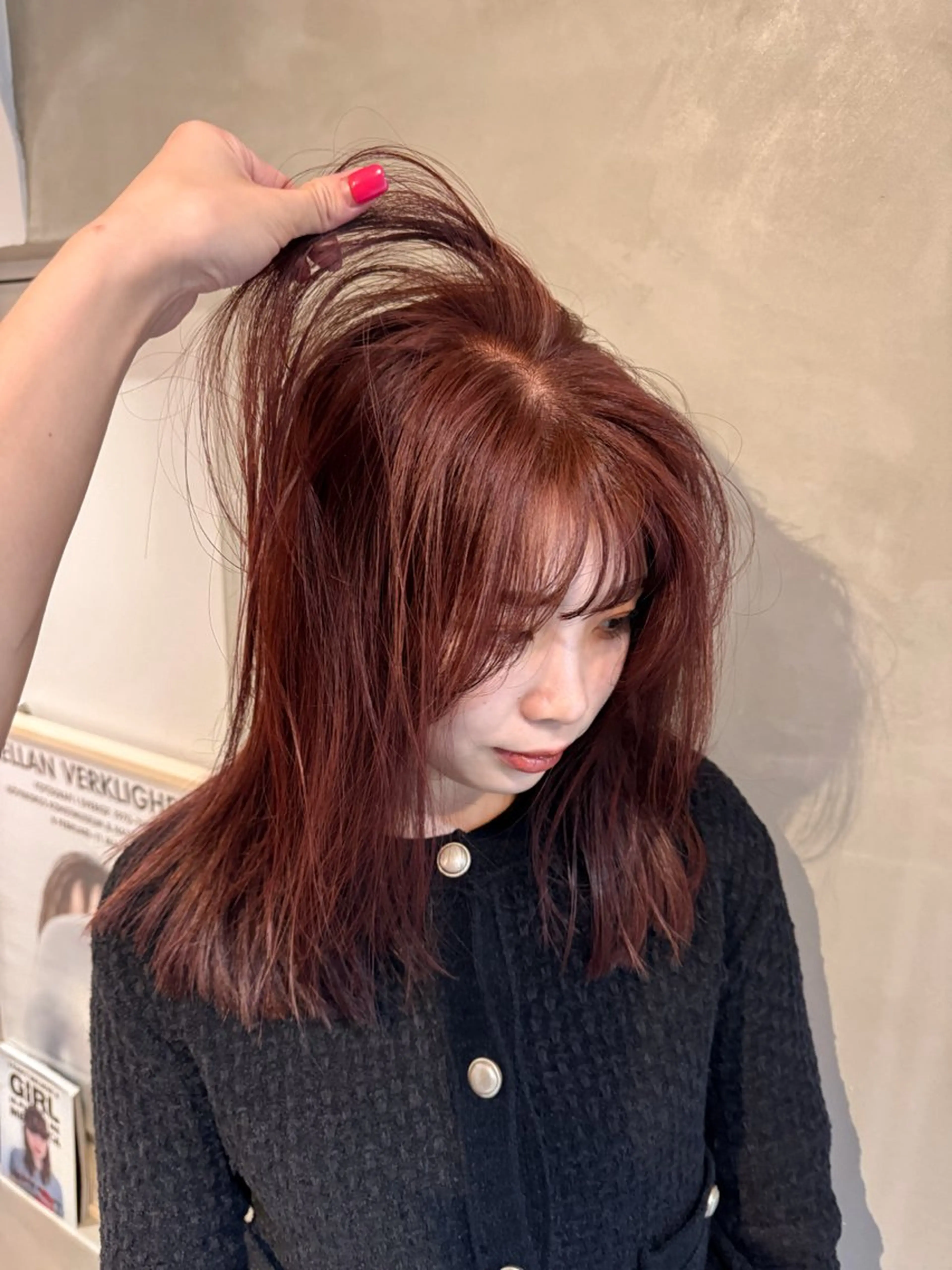 ミディアム カラー ブリーチ ブリーチなしカラー 🍈yurina パーマ🍈のヘアスタイル