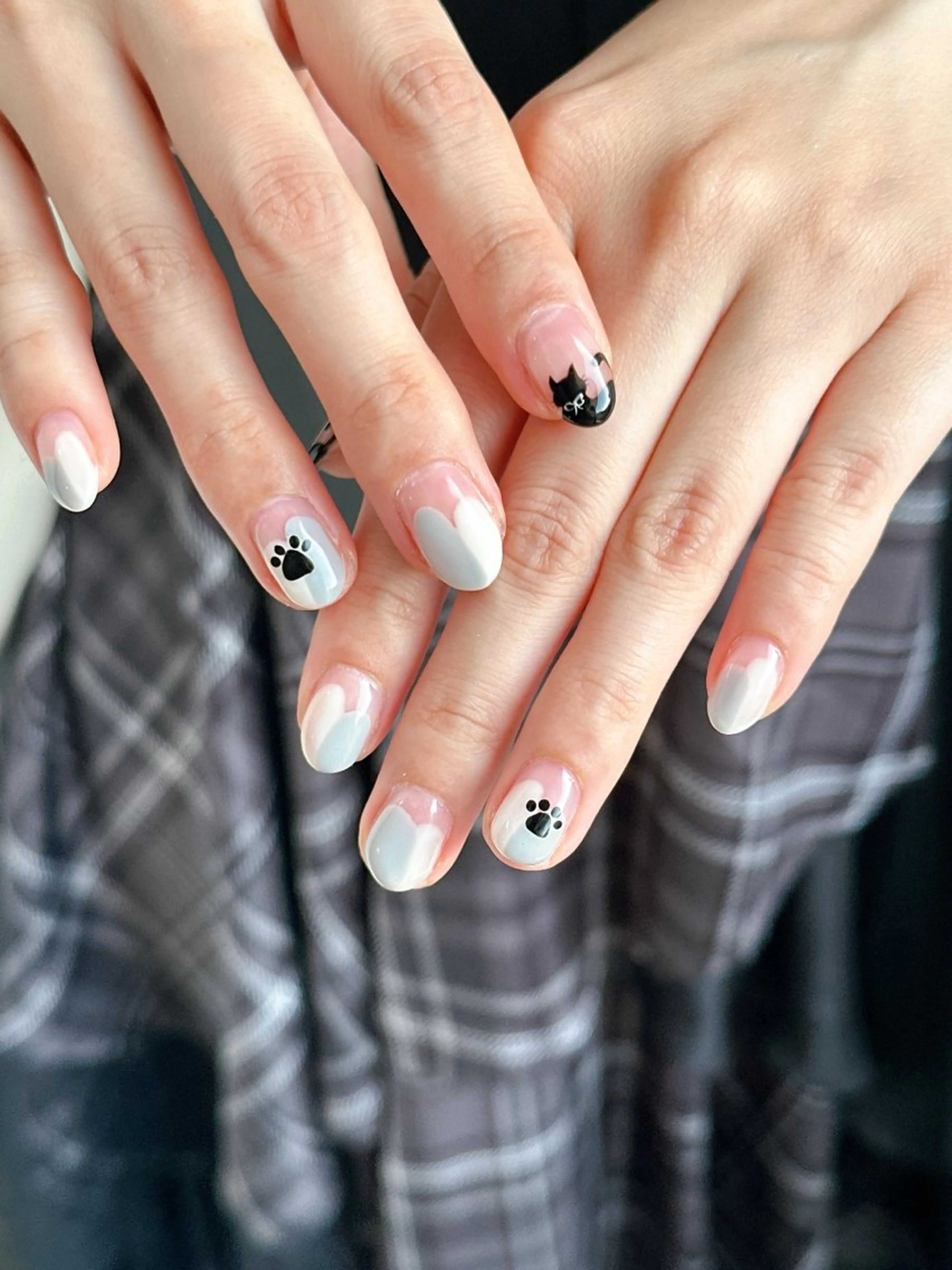 ネイル オーロラネイル ブルー フットネイル フレンチネイル ジェルネイル ハンドネイル kiki nail たまプラーザのネイルデザイン