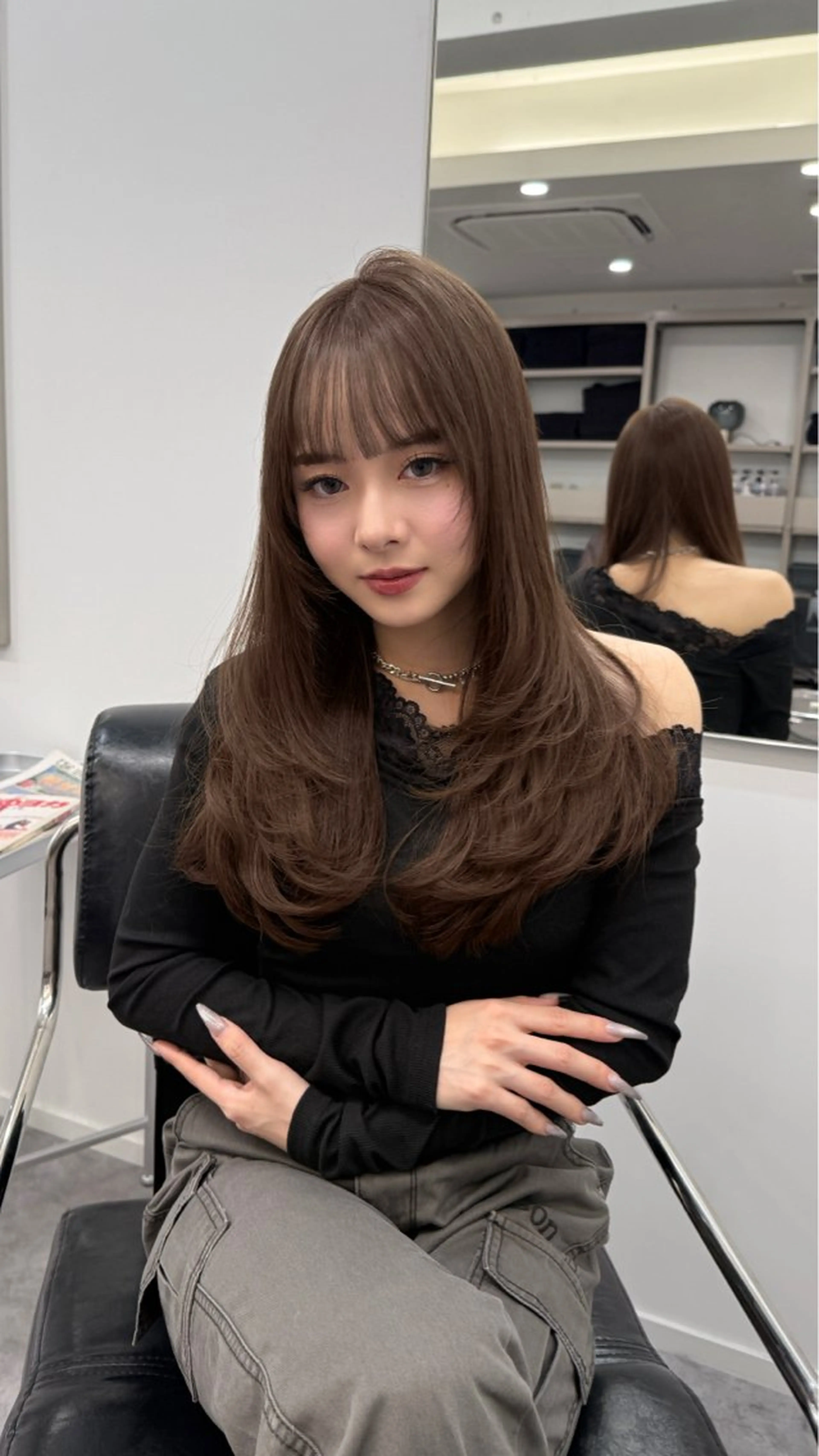 ロング カラー レイヤーカット 顔まわり職人🇰🇷 韓国ヘア/KAITOのヘアスタイル