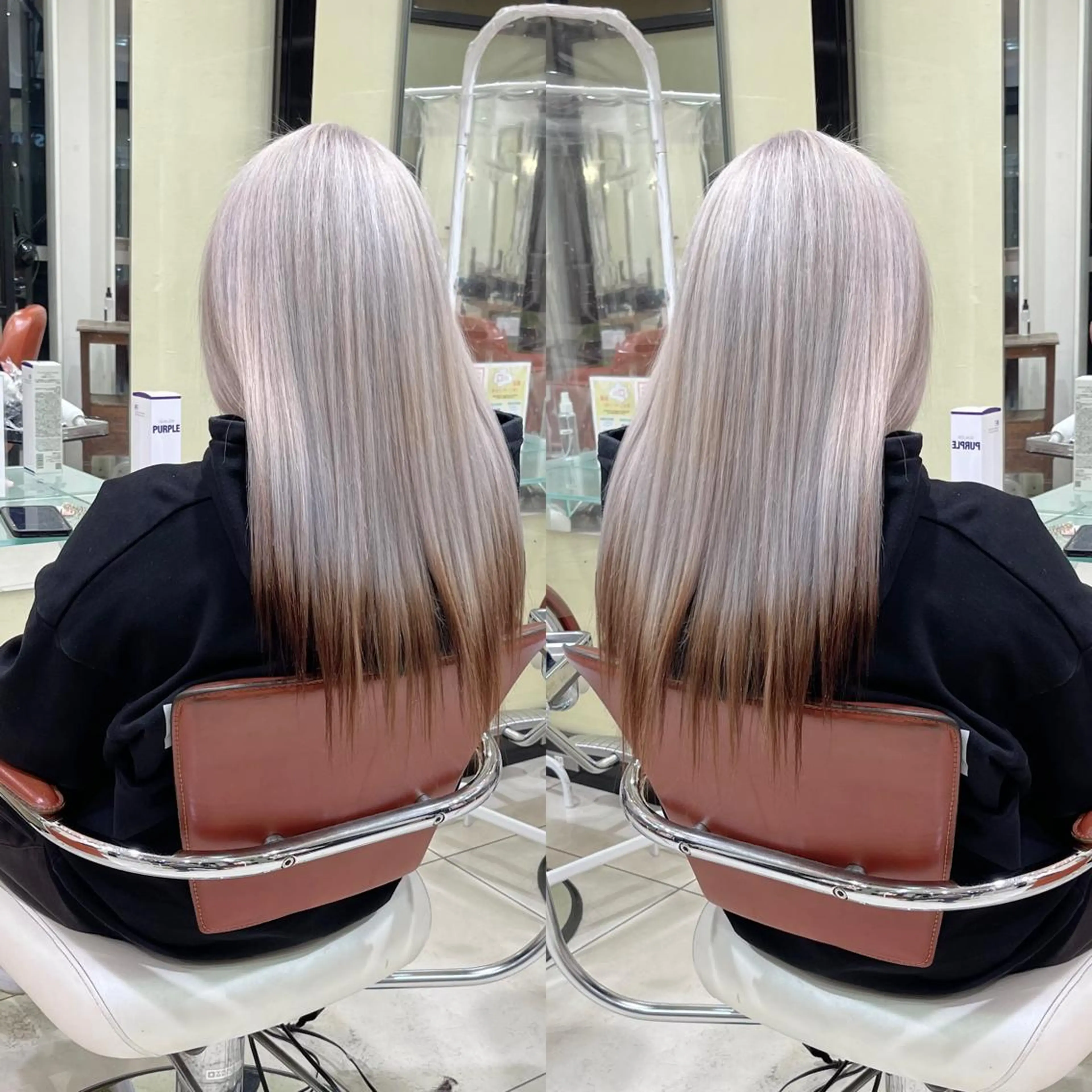 セミロング ヘアカラー トリートメント Y Uのヘアスタイル