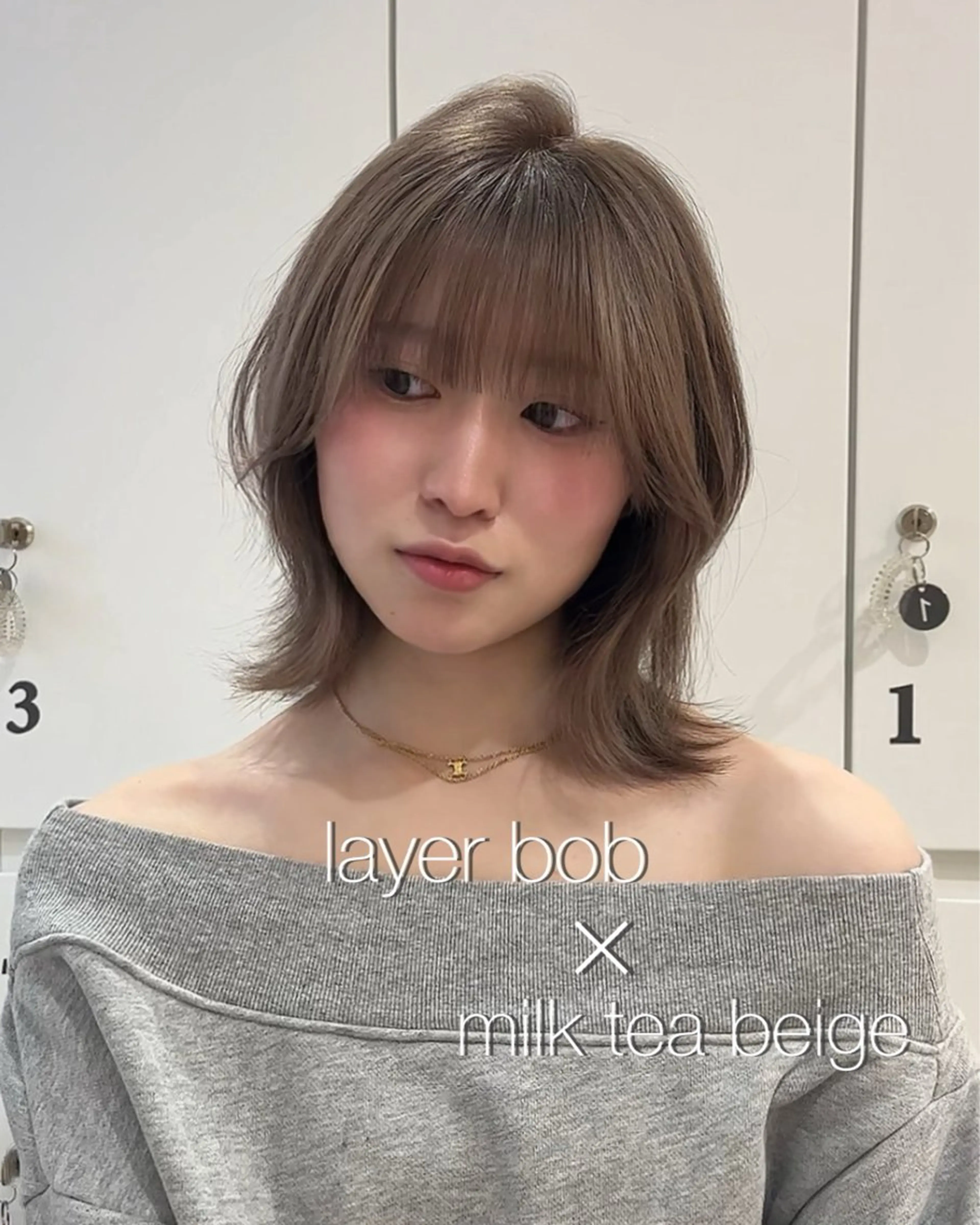 ミディアム カット ヘアカラー けいし🐬ボブ ショート艶髪カラー✨のヘアスタイル