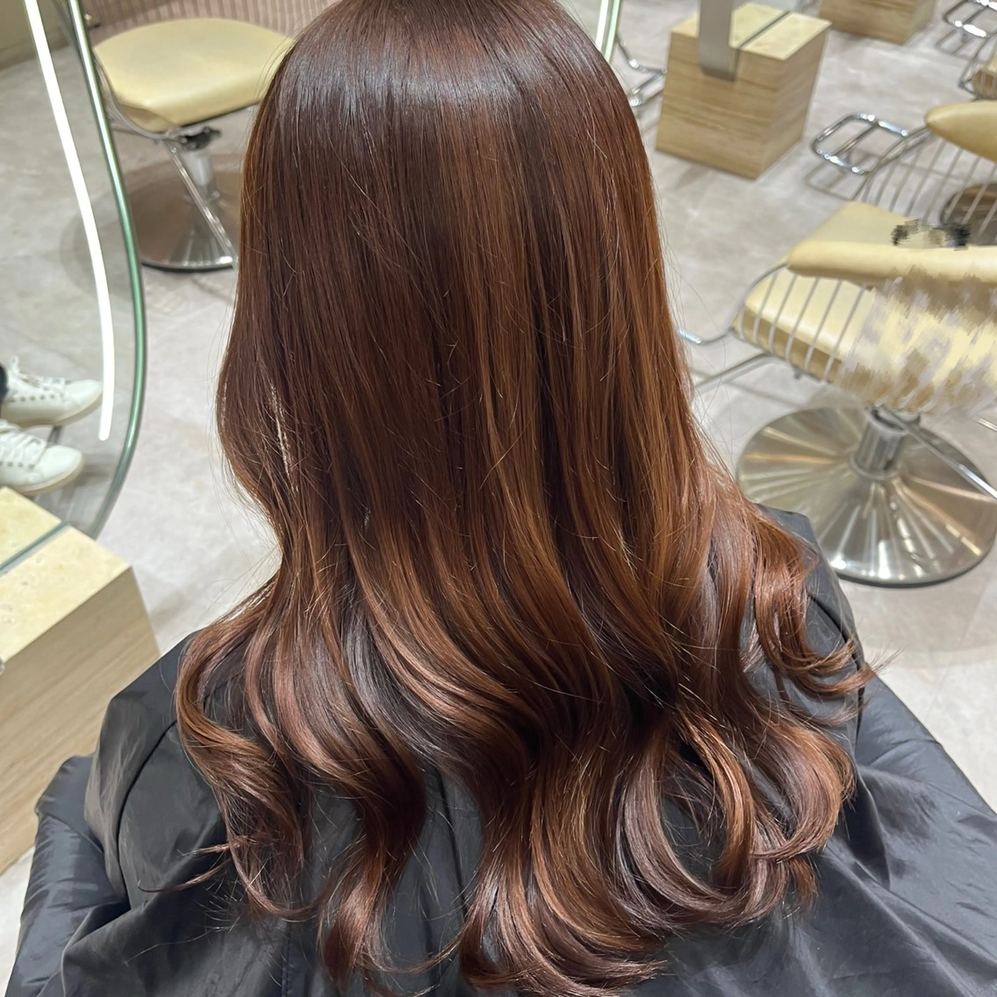 セミロング ヘアカラー ㊙️レイヤーカット 透明感カラーゆな㊙️のヘアスタイル