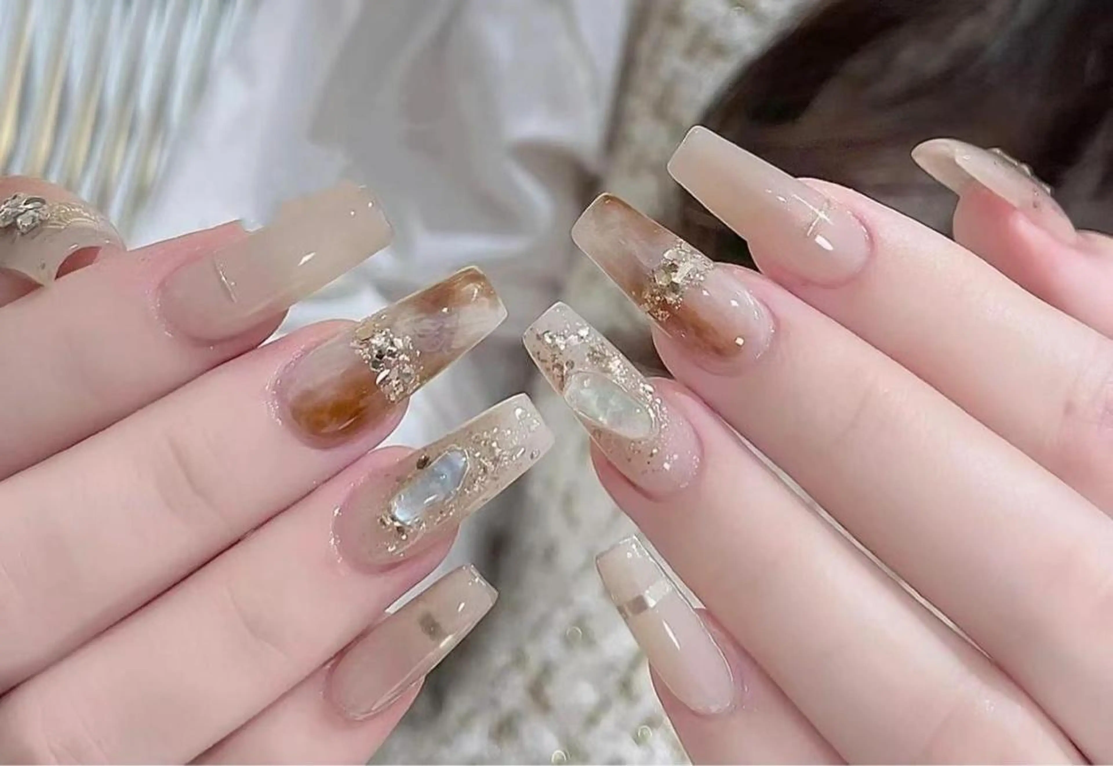 ネイル アートネイル 長さ出し スカルプネイル GEM  the beautyのマツエク・マツパデザイン