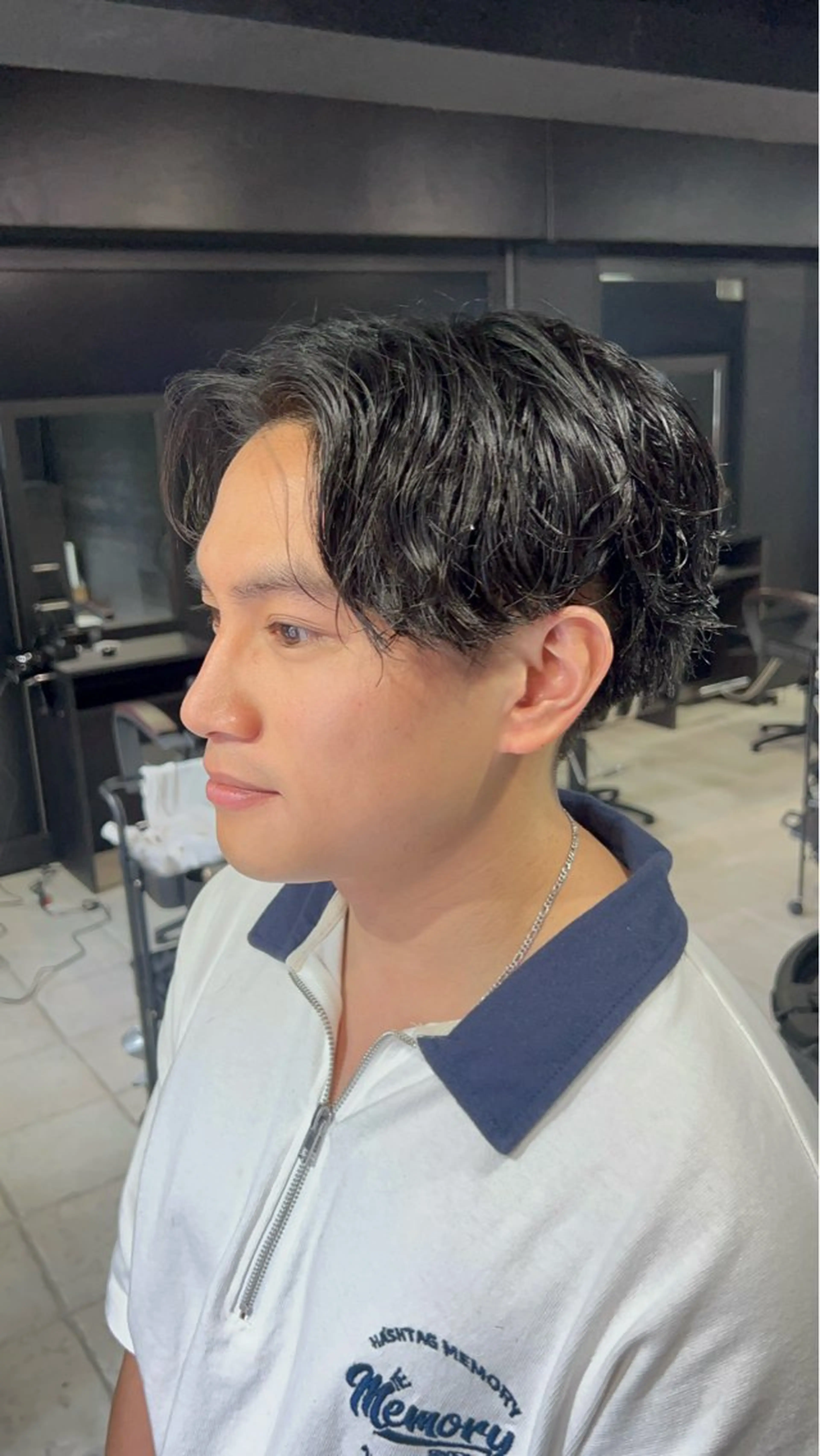 パーマ メンズ メンズパーマ スパイラルパーマ 難波/メンズウルフ・ フェザーパーマ鶴田文のヘアスタイル