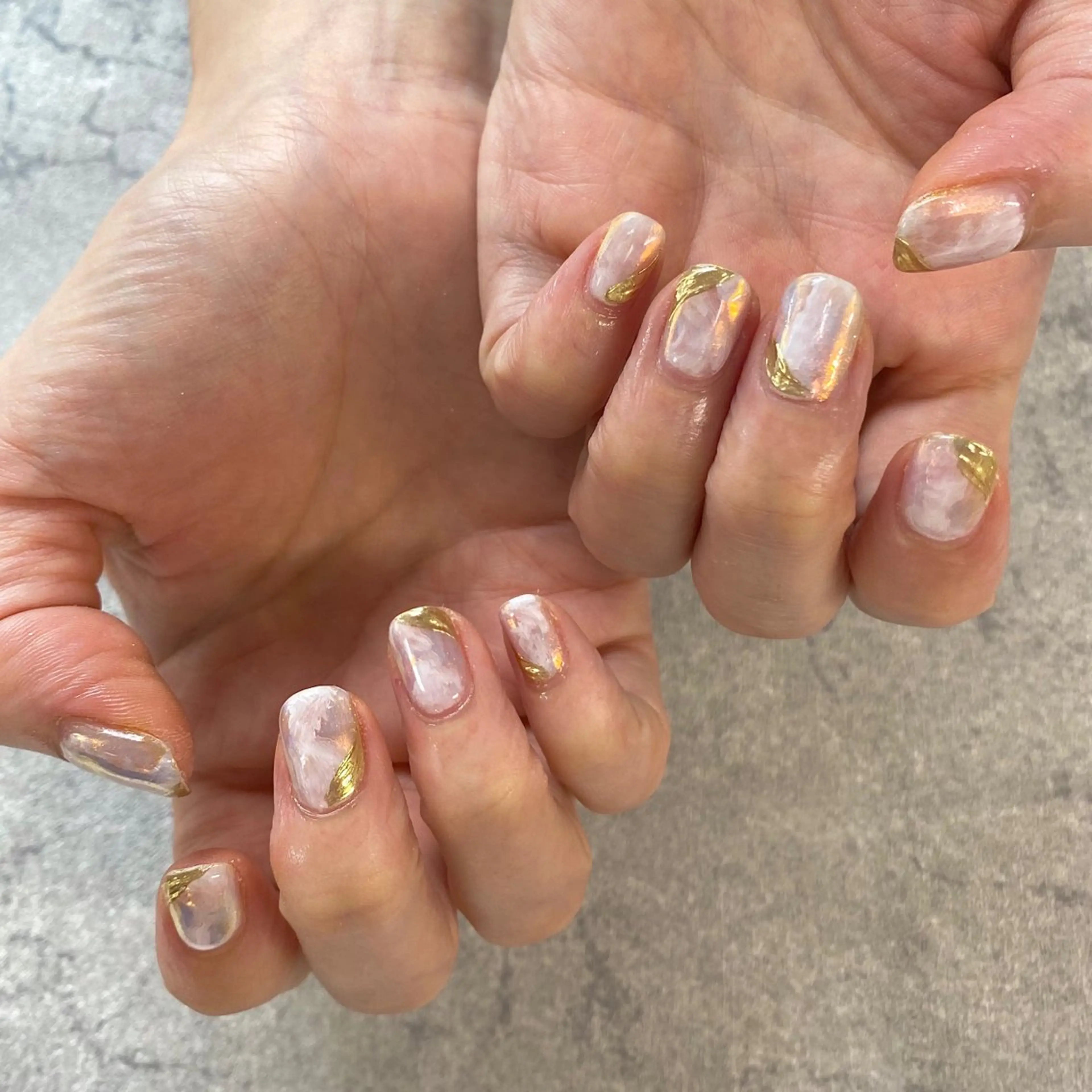 ネイル フットネイル フレンチネイル グラデーション キラキラネイル 韓国ネイル ハンドネイル NUMAZAWA KASUMIのネイルデザイン