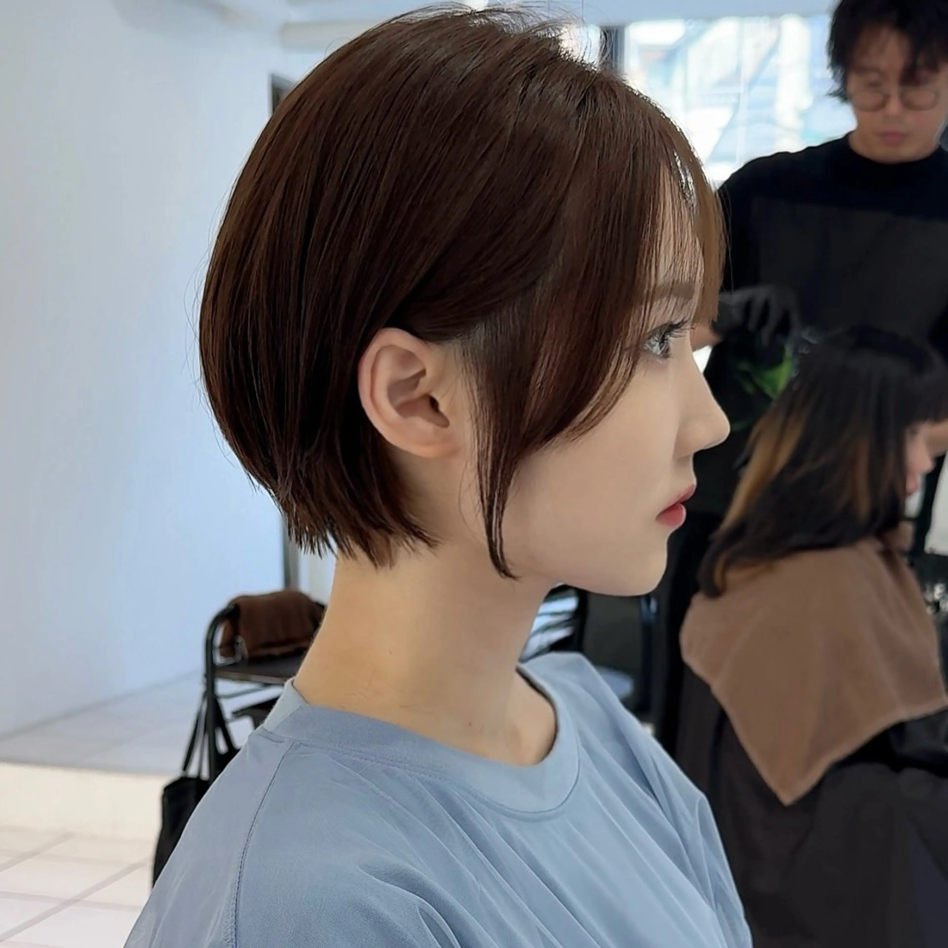 ショート カラー ボブ 髪質改善 似合わせカット ショートヘア 縮毛矯正 カット ヘアカラー トリートメント 💎ボブ/似合わせの 達人/縮毛矯正/畔上のヘアスタイル