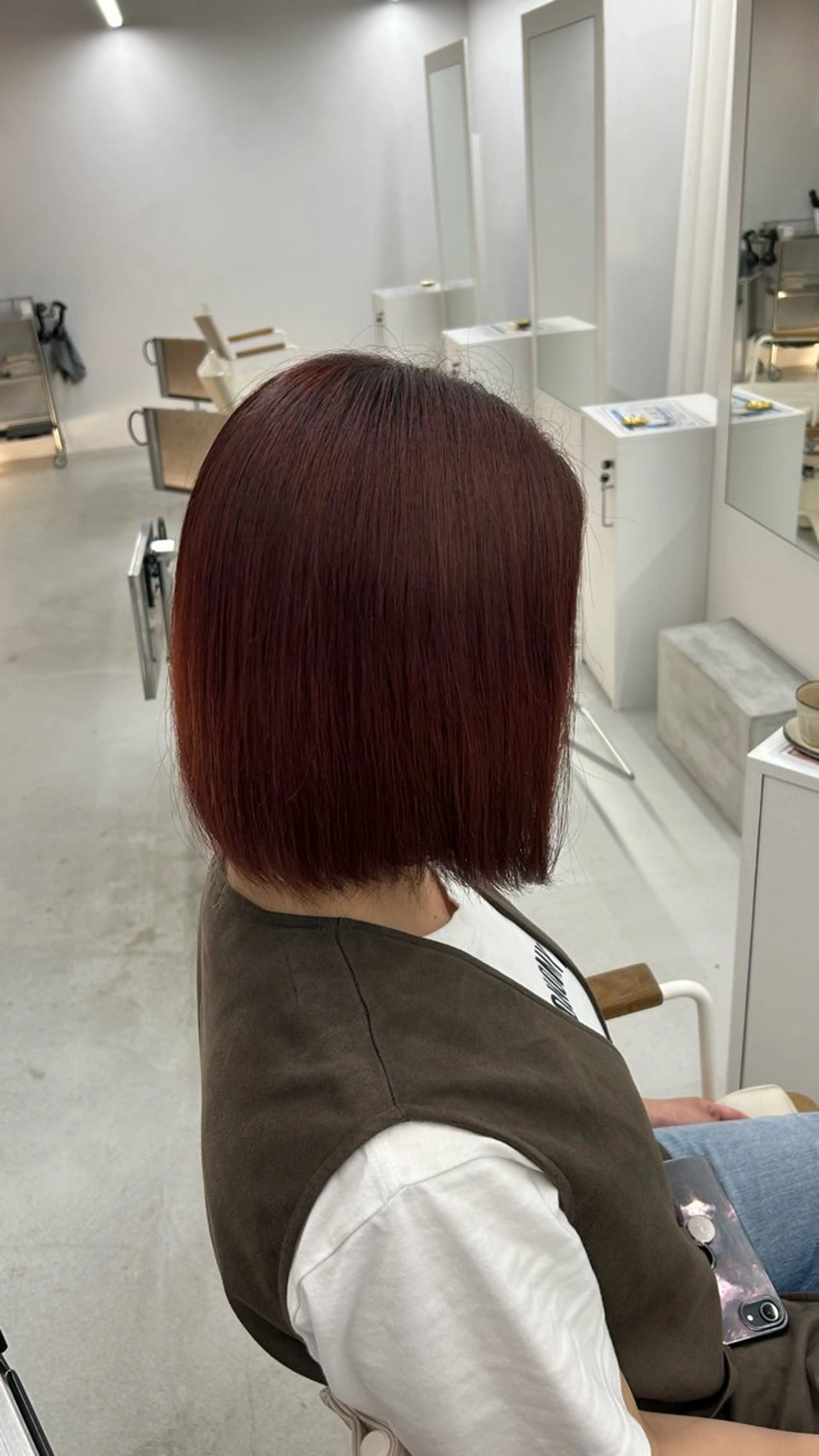 ミディアム カラー ハイトーン/艶髪/ 暗髪/韓国/sanaのヘアスタイル