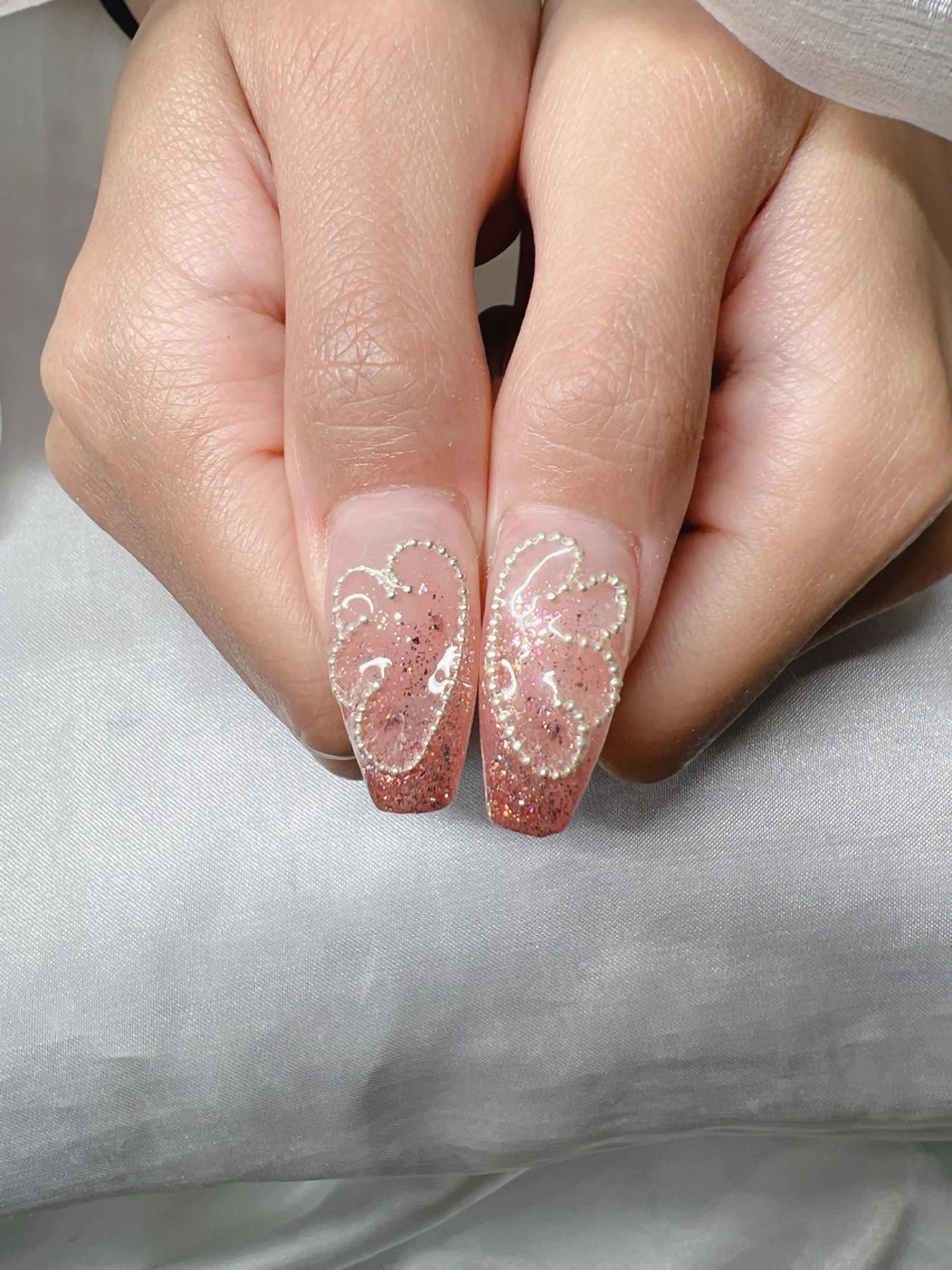 ネイル 長さ出し グラデーション 卒業式 キラキラネイル マグネットネイル ハンドネイル Lee Nailsのネイルデザイン