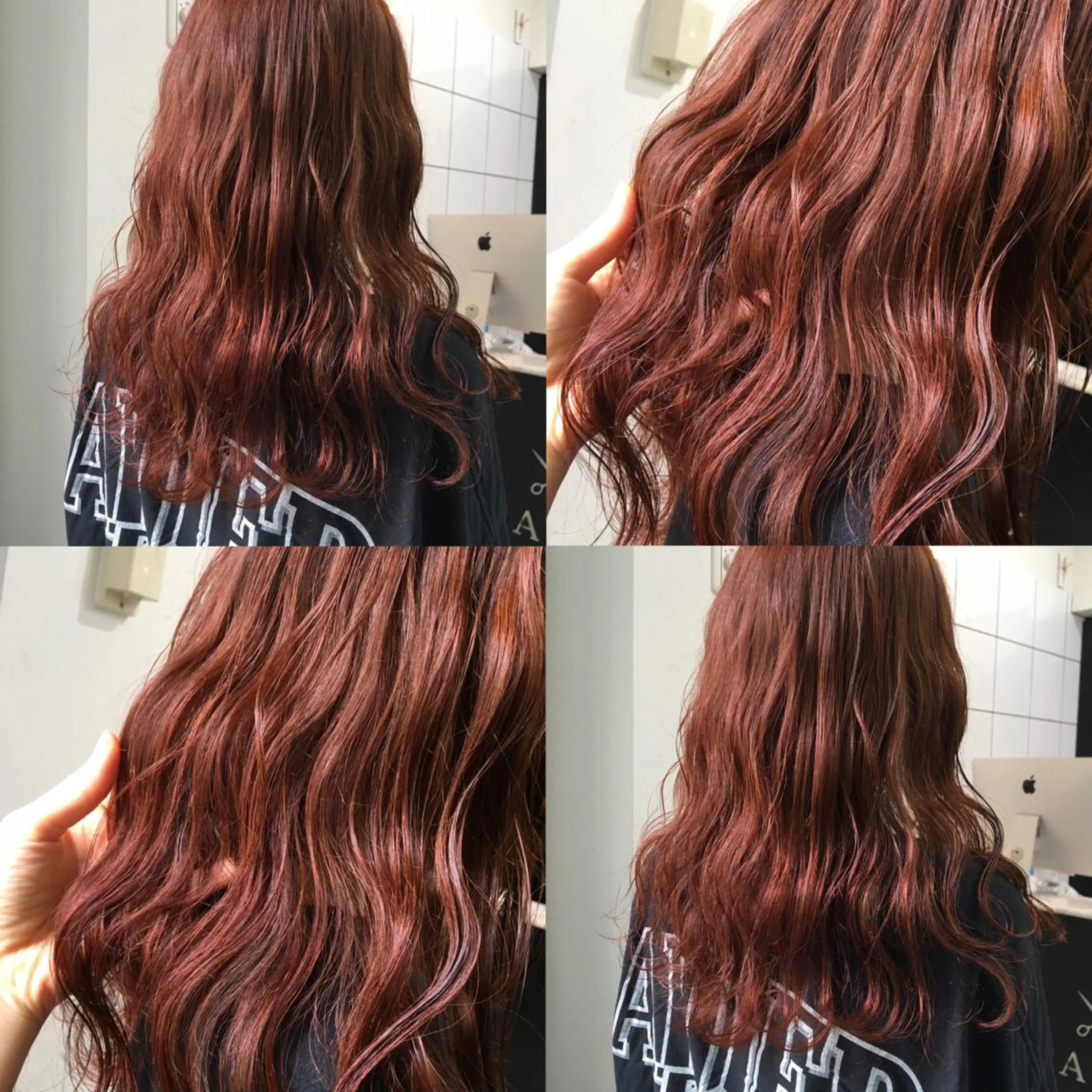 ロング カラー ヘアアレンジ ブリーチ ブラウンカラー ケアブリーチ オレンジ オレンジブラウン SHACHU渋谷神南店所属・SHACHU ayamiのヘアスタイル