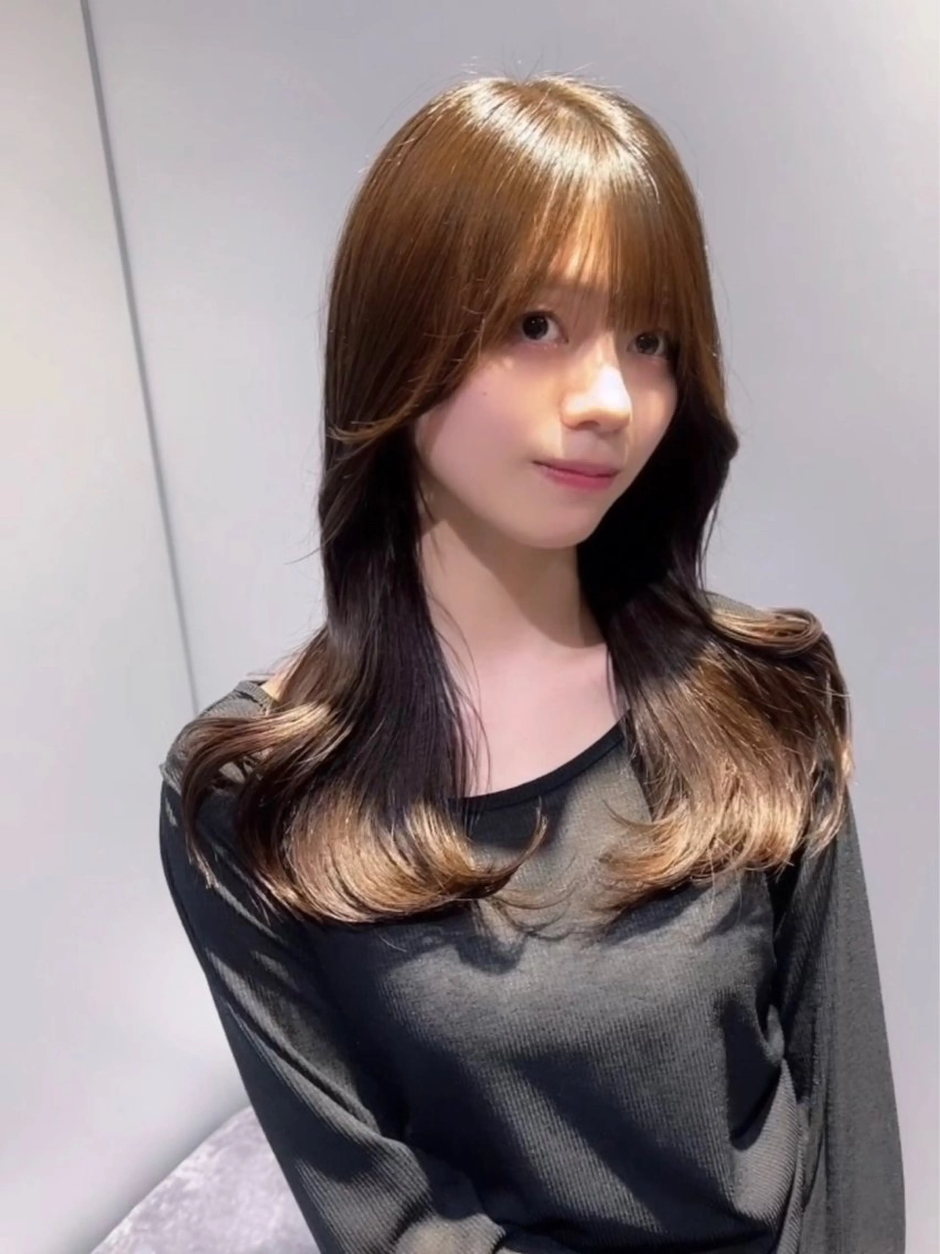 セミロング カラー 髪質改善/透明感ヘア にちか🐰のヘアスタイル