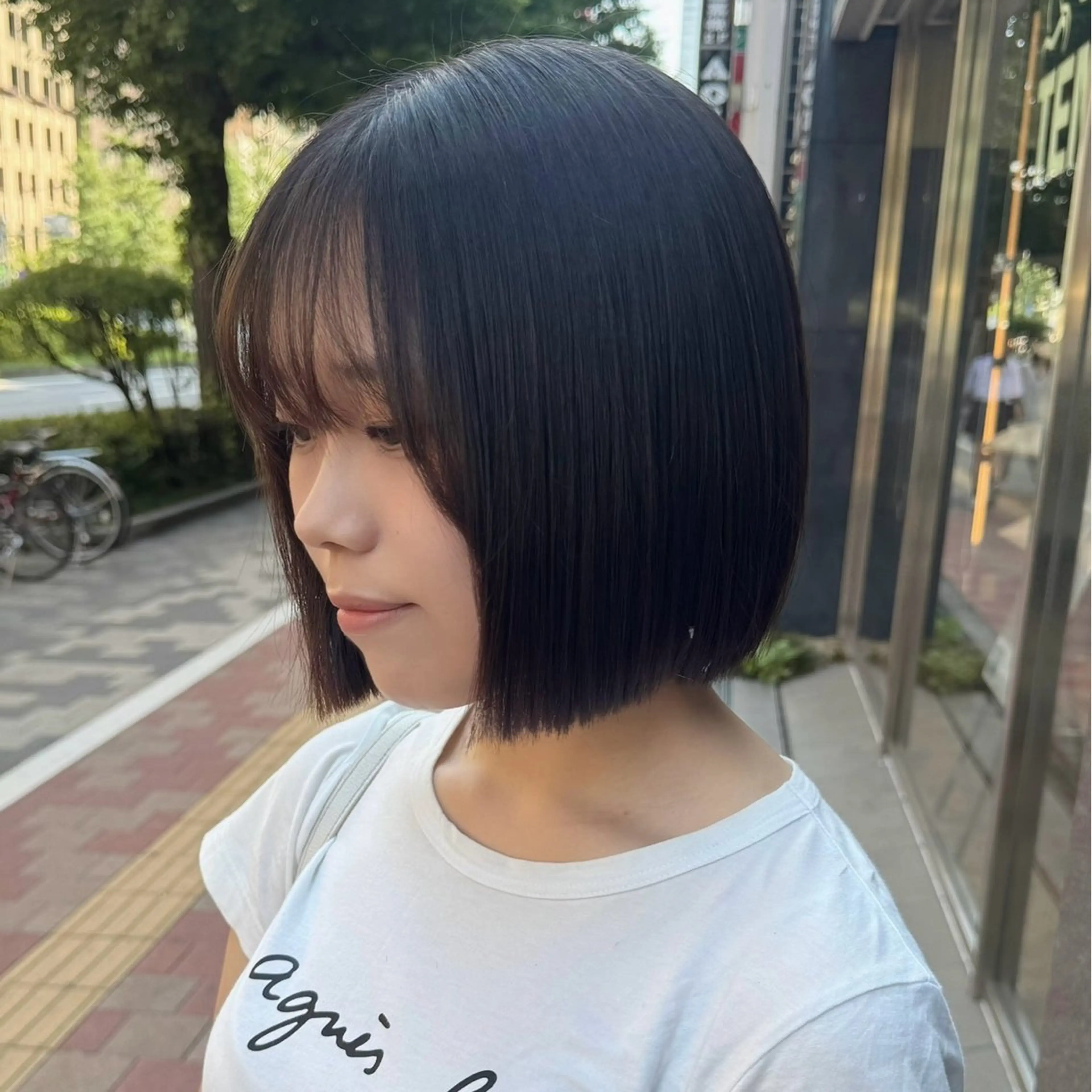 ショート ボブ カット トリートメント ヘッドスパ たぴ。ぱつっとボブ /暖色艶カラー🍒のヘアスタイル