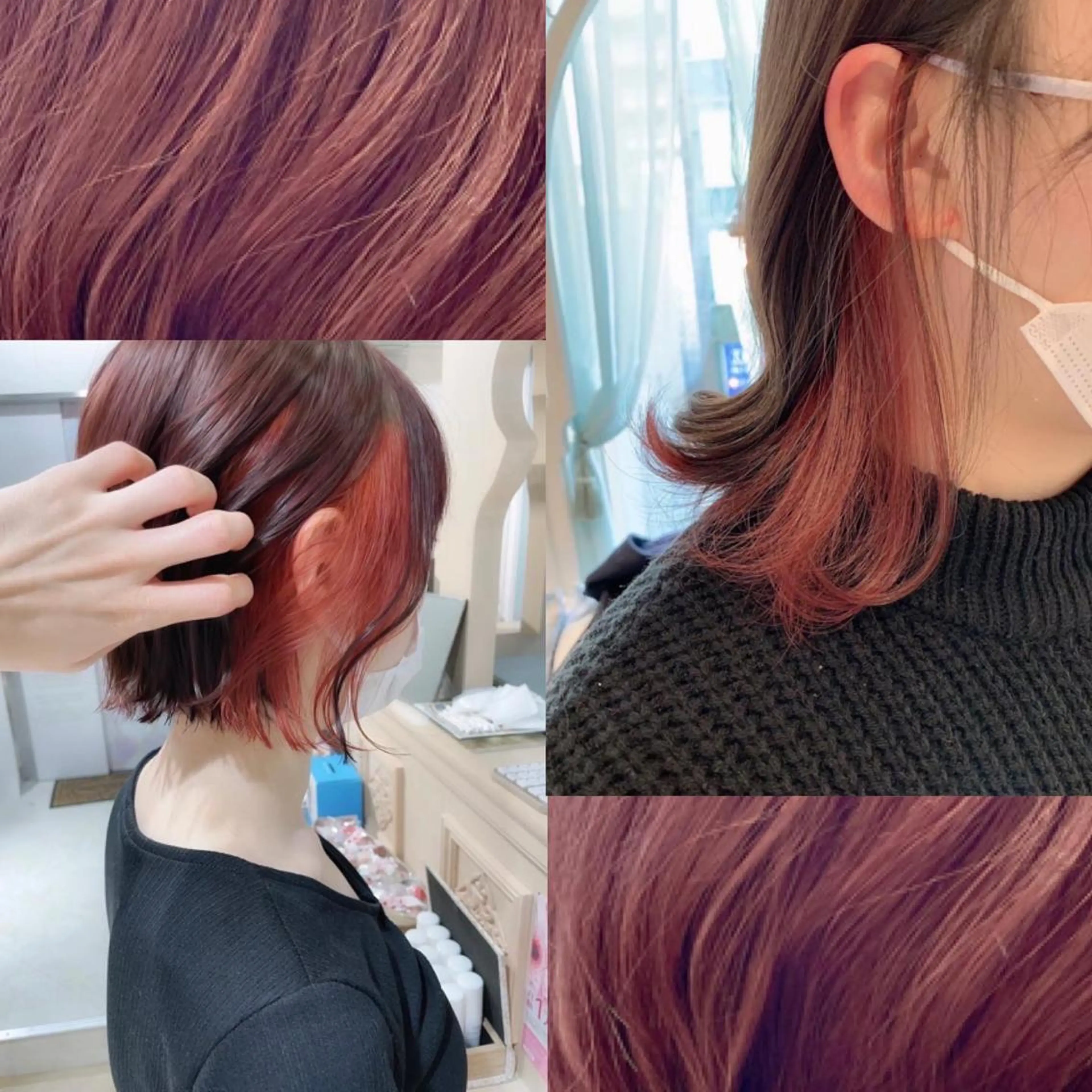カラー ブリーチ ダブルカラー イヤリングカラー ハイライトカラー インナーカラー Bond Story fleek所属・渡辺 麻衣のヘアスタイル
