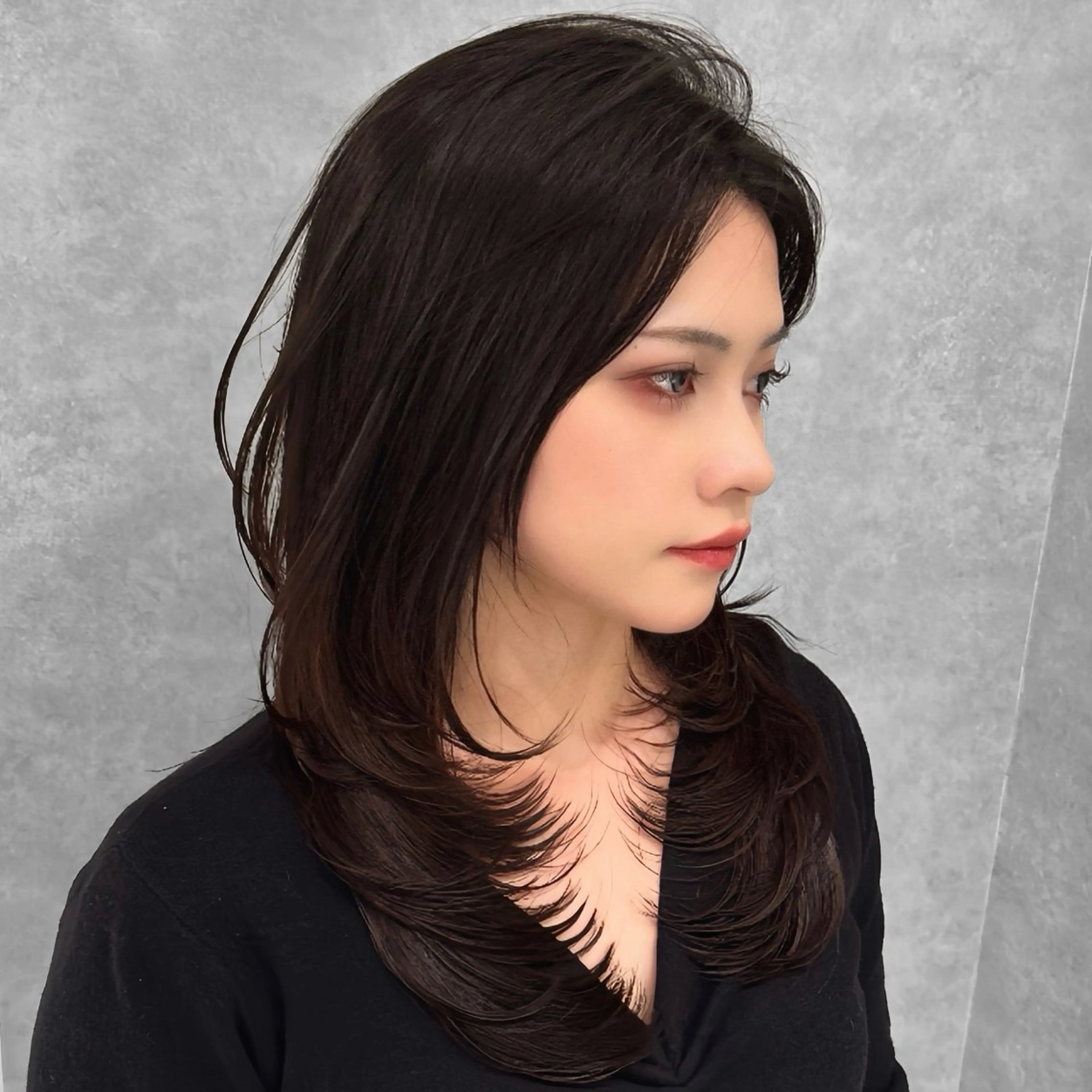 ロング カラー ブラウンカラー レイヤーカット カット ヘアカラー 🥇KEN /レイヤー/艶カラーのヘアスタイル