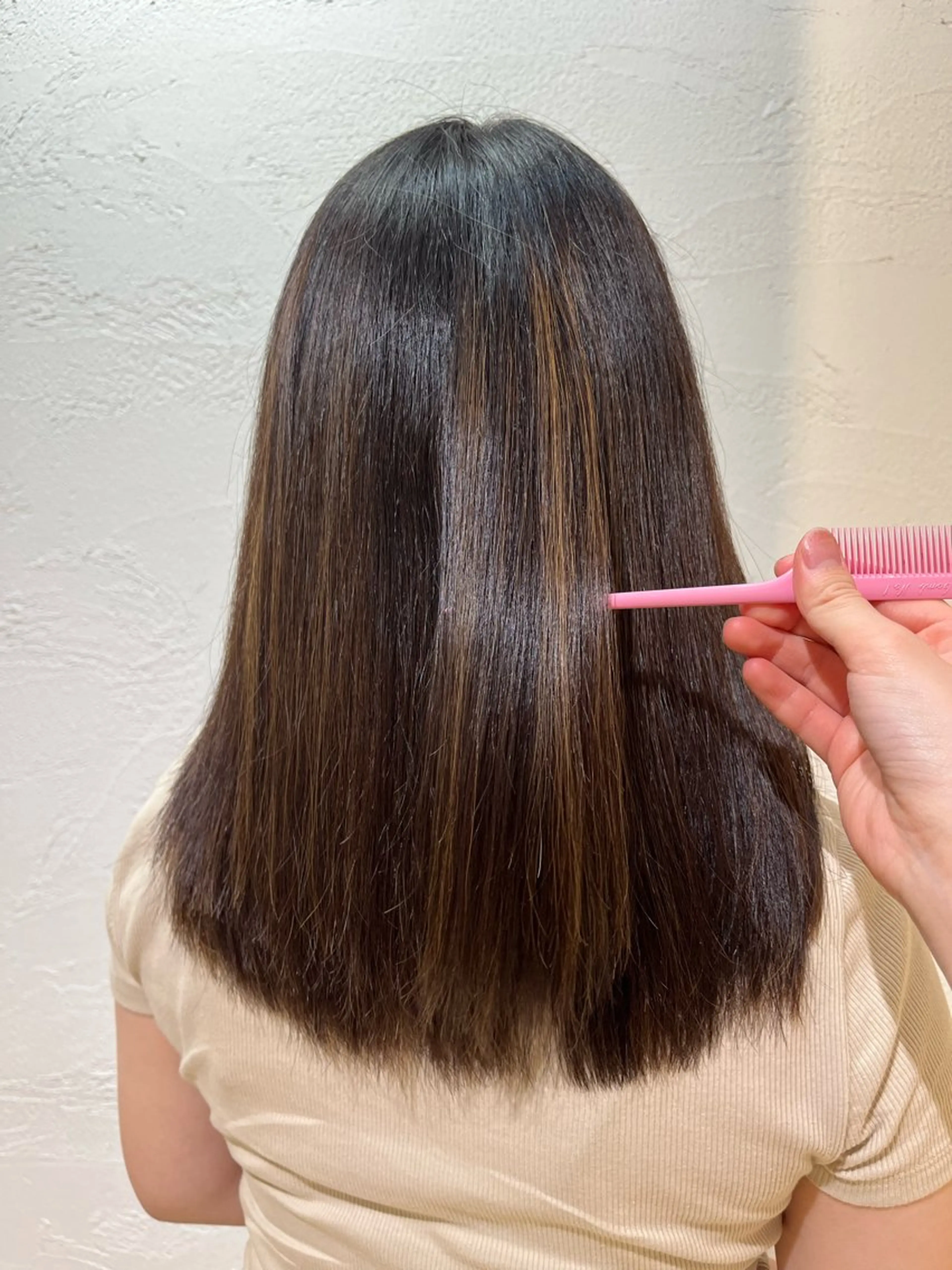 セミロング 縮毛矯正 カラーモデル募集 リナ🌟のヘアスタイル