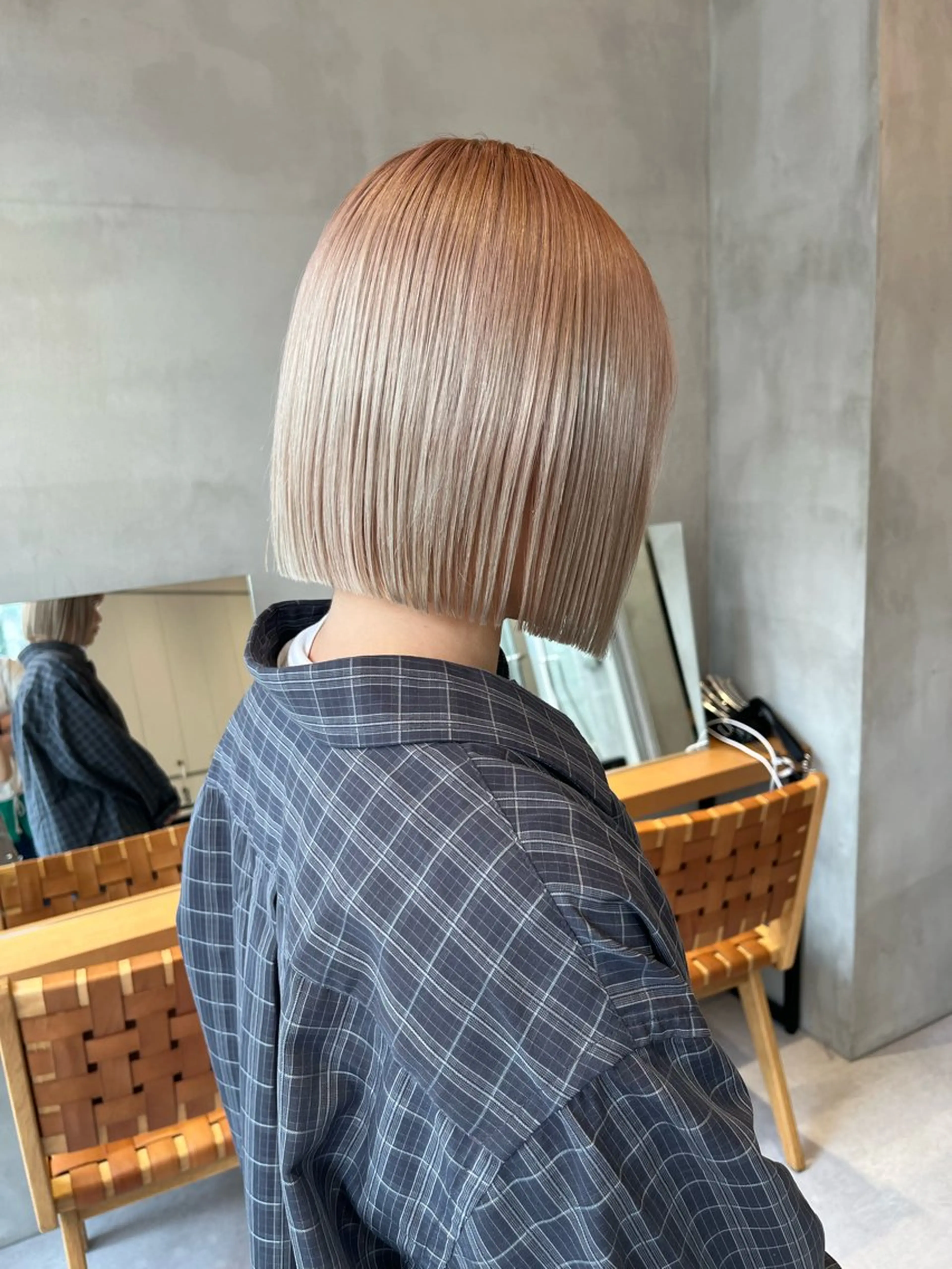 ミディアム カラー カット トリートメント 韓国ボブ＆顔まわり レイヤー♡TOMOEのヘアスタイル