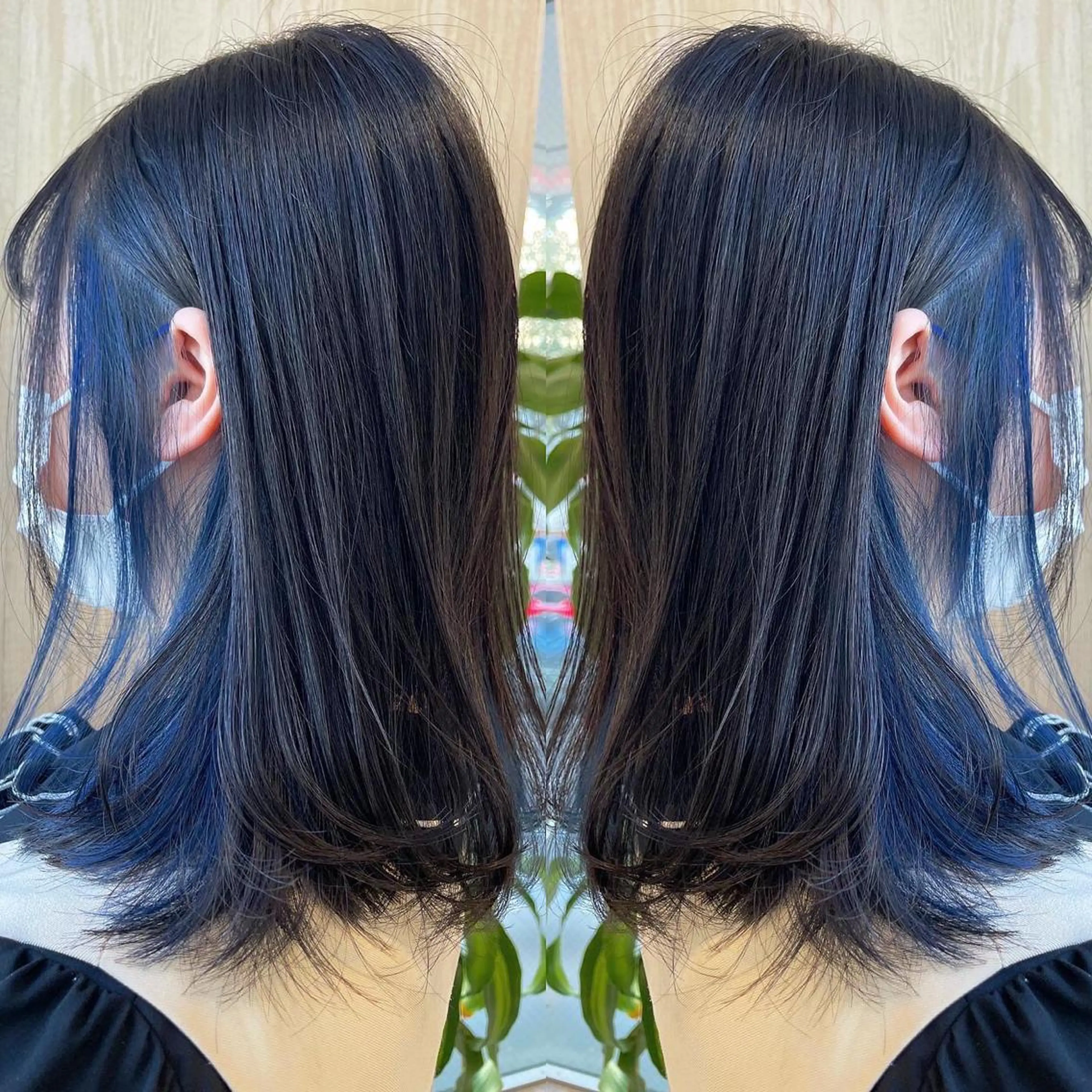 ミディアム カラー アッシュ ブルーカラー インナーカラー 外国人風カラー レイヤーカット ヘアカラー トリートメント 河合秀明/ハイライト /インナーカラーのヘアスタイル