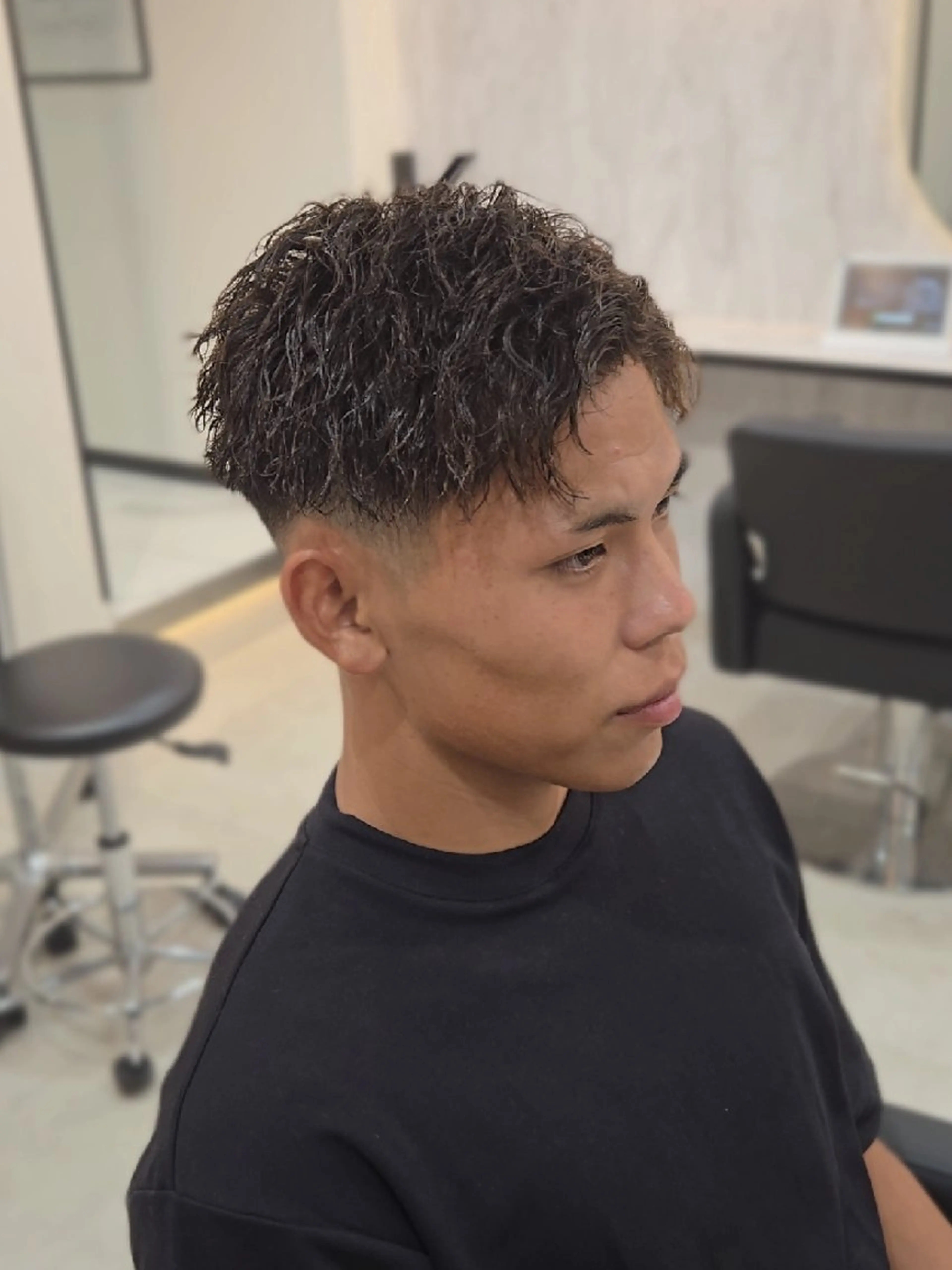 メンズ ショート メンズパーマ カット パーマ ヘアセット Lapis 名古屋駅前店所属・LEN名古屋/パーマ メンズ特化美容師のヘアスタイル