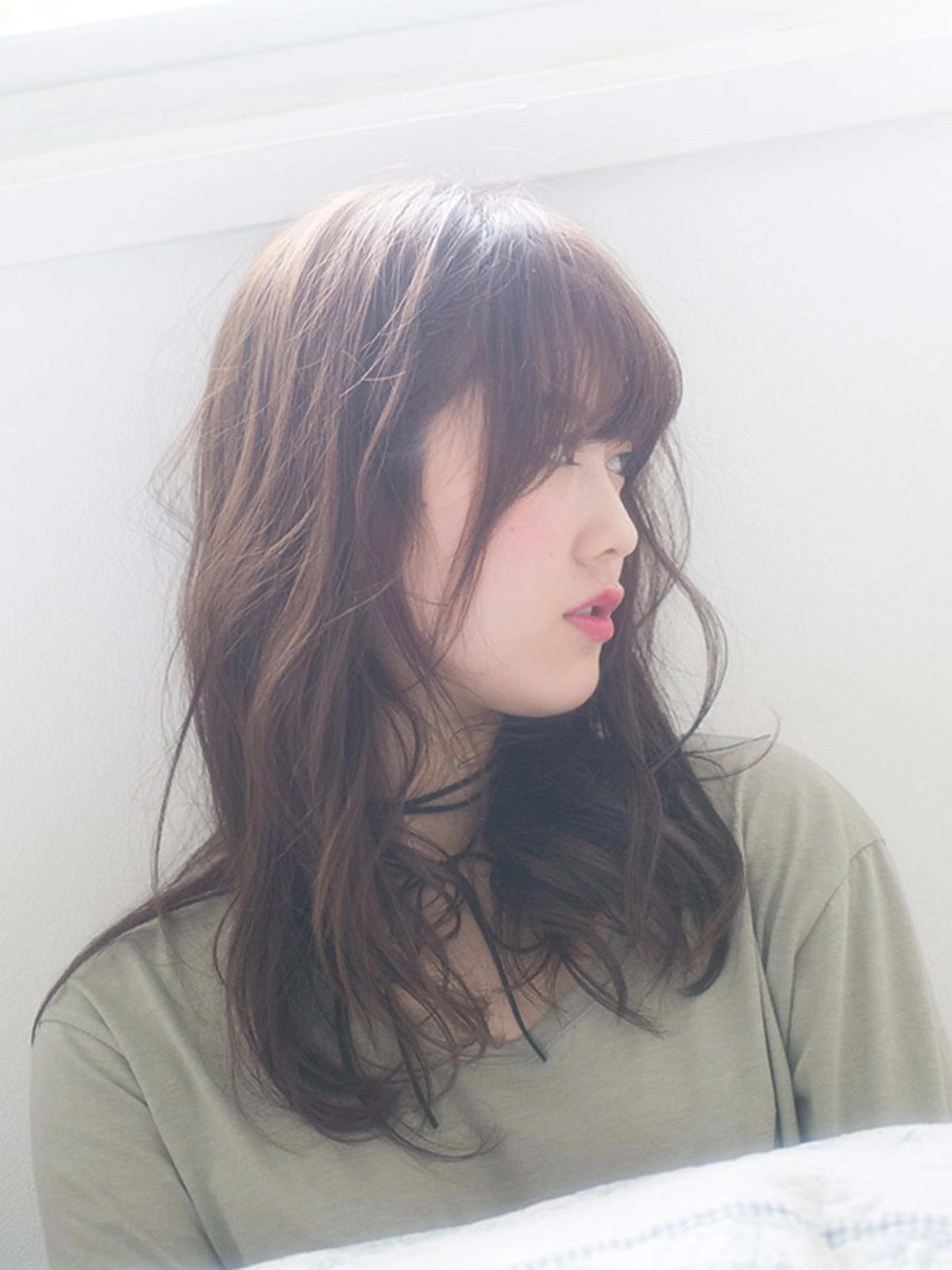 セミロング 髪質改善 ヘアカラー トリートメント SHINY シャイニー千住大橋のヘアスタイル