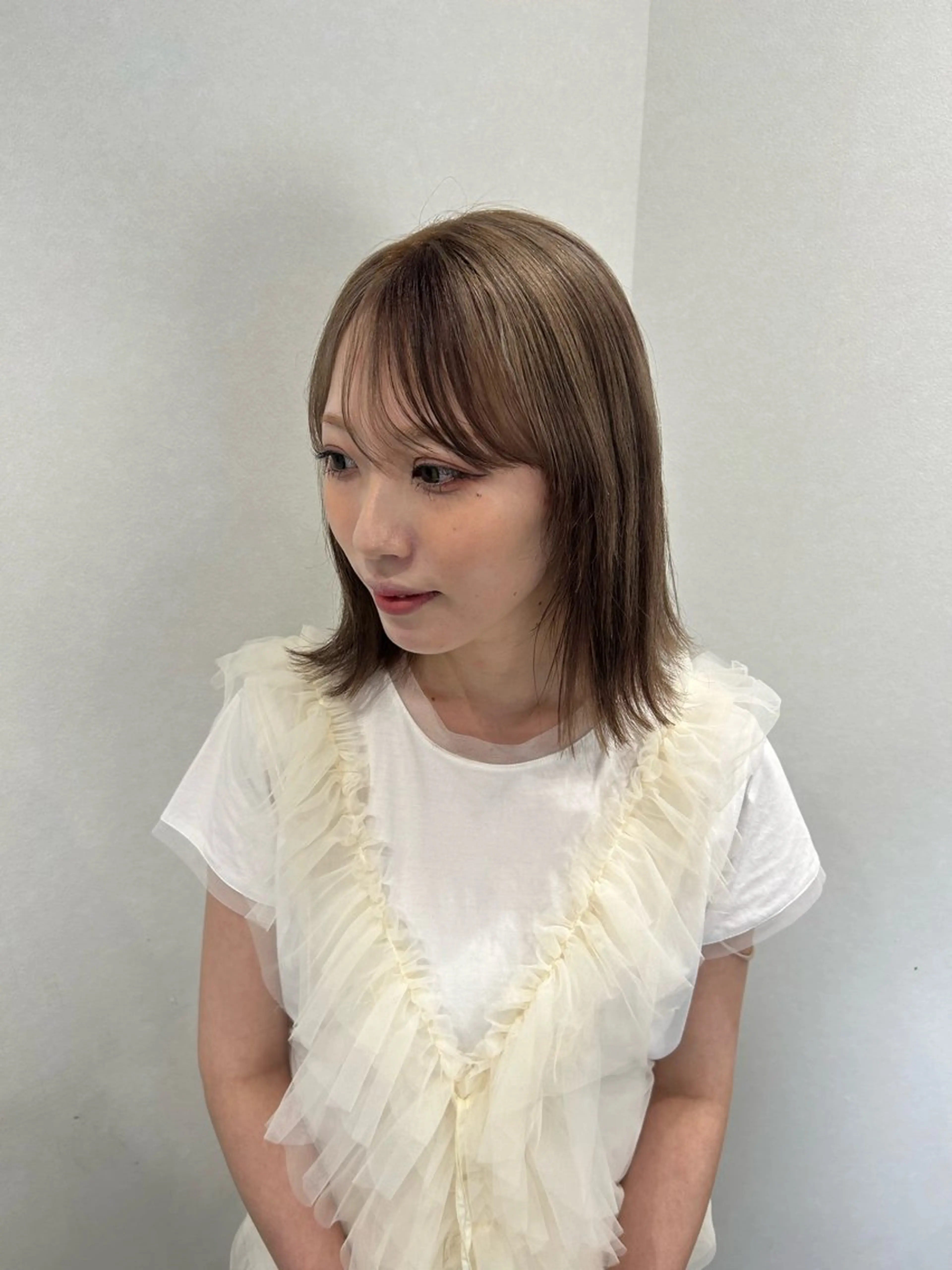 ミディアム カラー ヘアアレンジ ボブ カット ボブ /ニュアンス/ satomi🧸💖のヘアスタイル