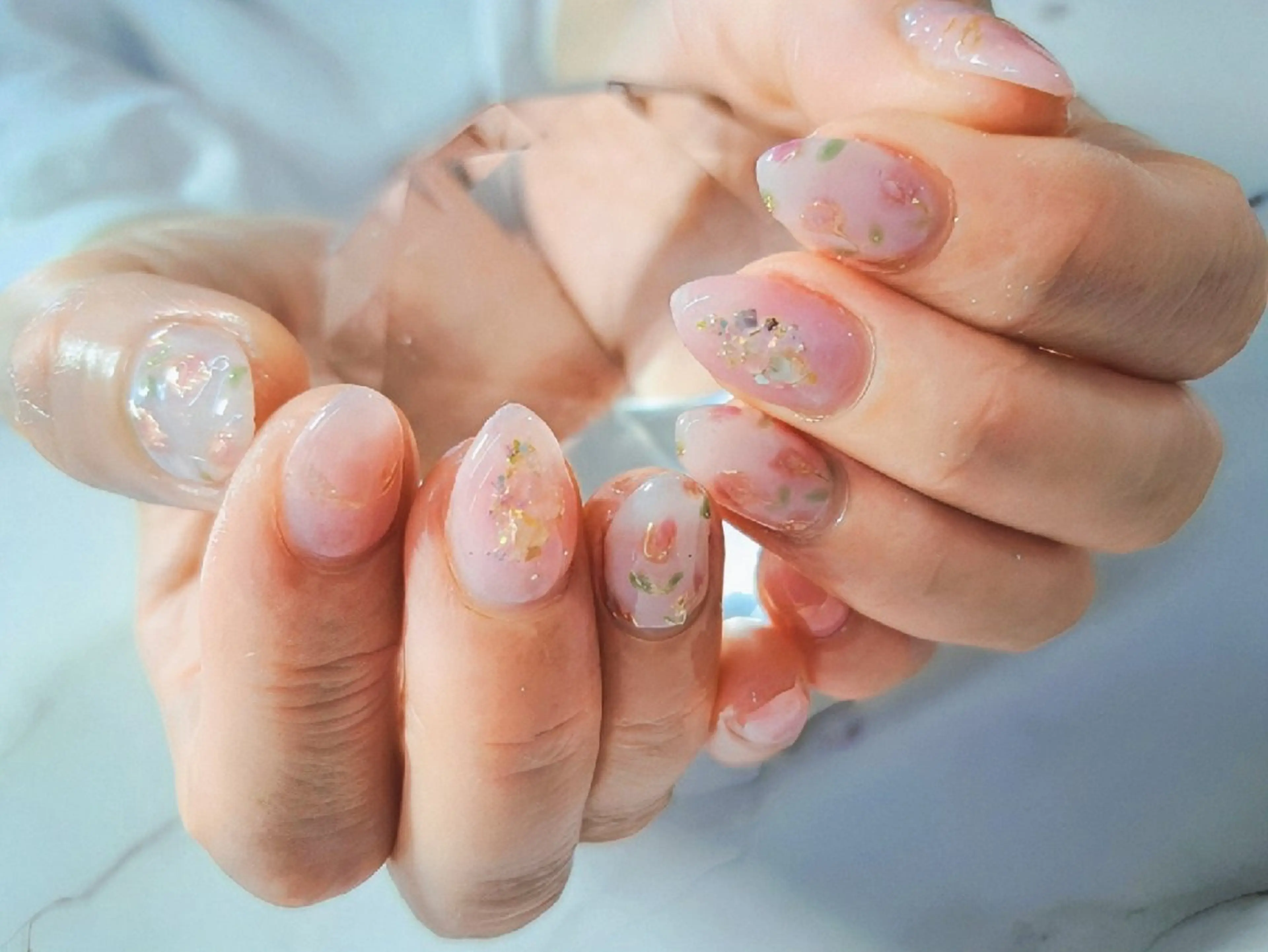 ネイル シンプルネイル 春ネイル ハンドネイル jewelry &nail ècxia所属・jewelry & nailecxia のネイルデザイン