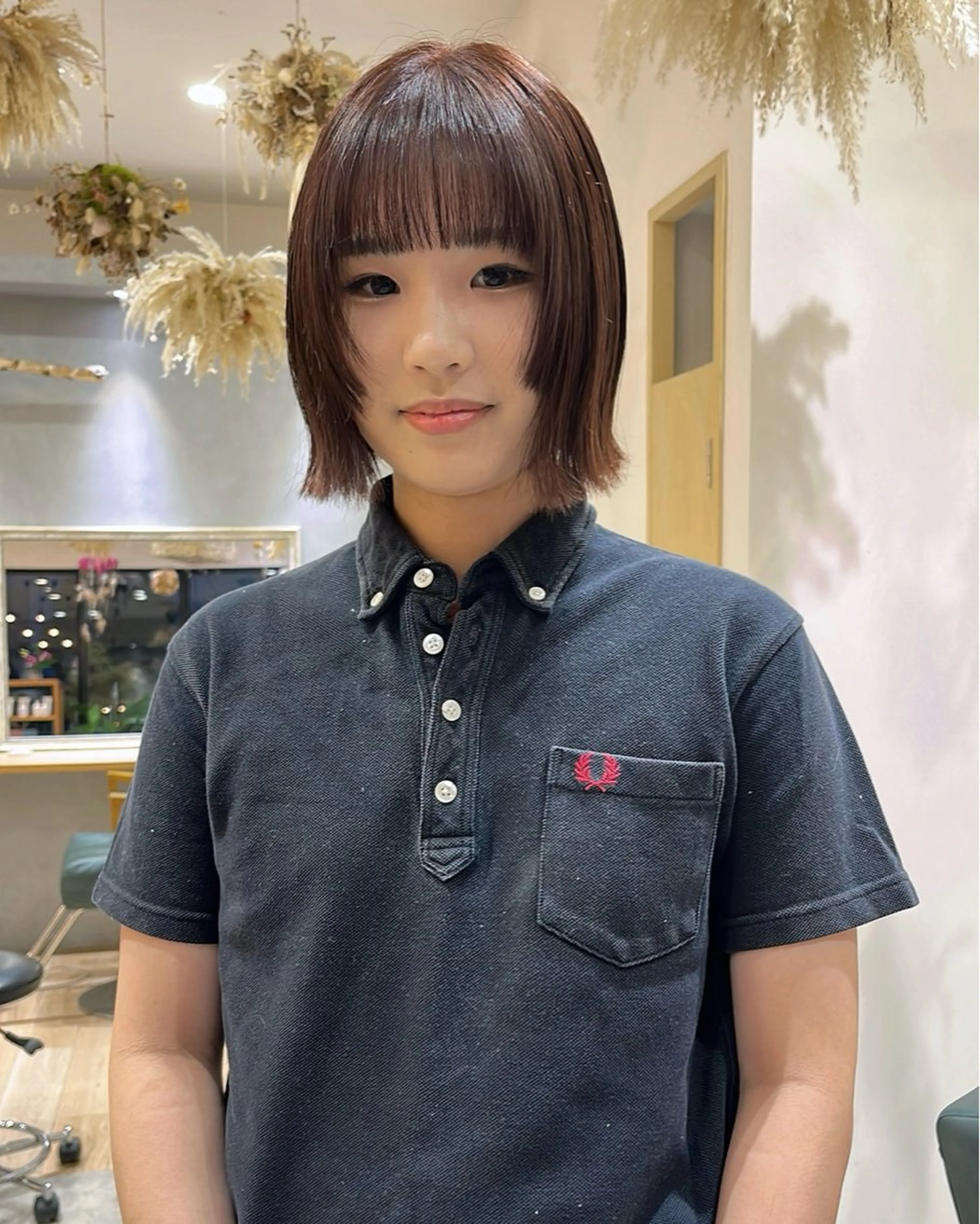 ミディアム カラー 吉原 由菜のヘアスタイル