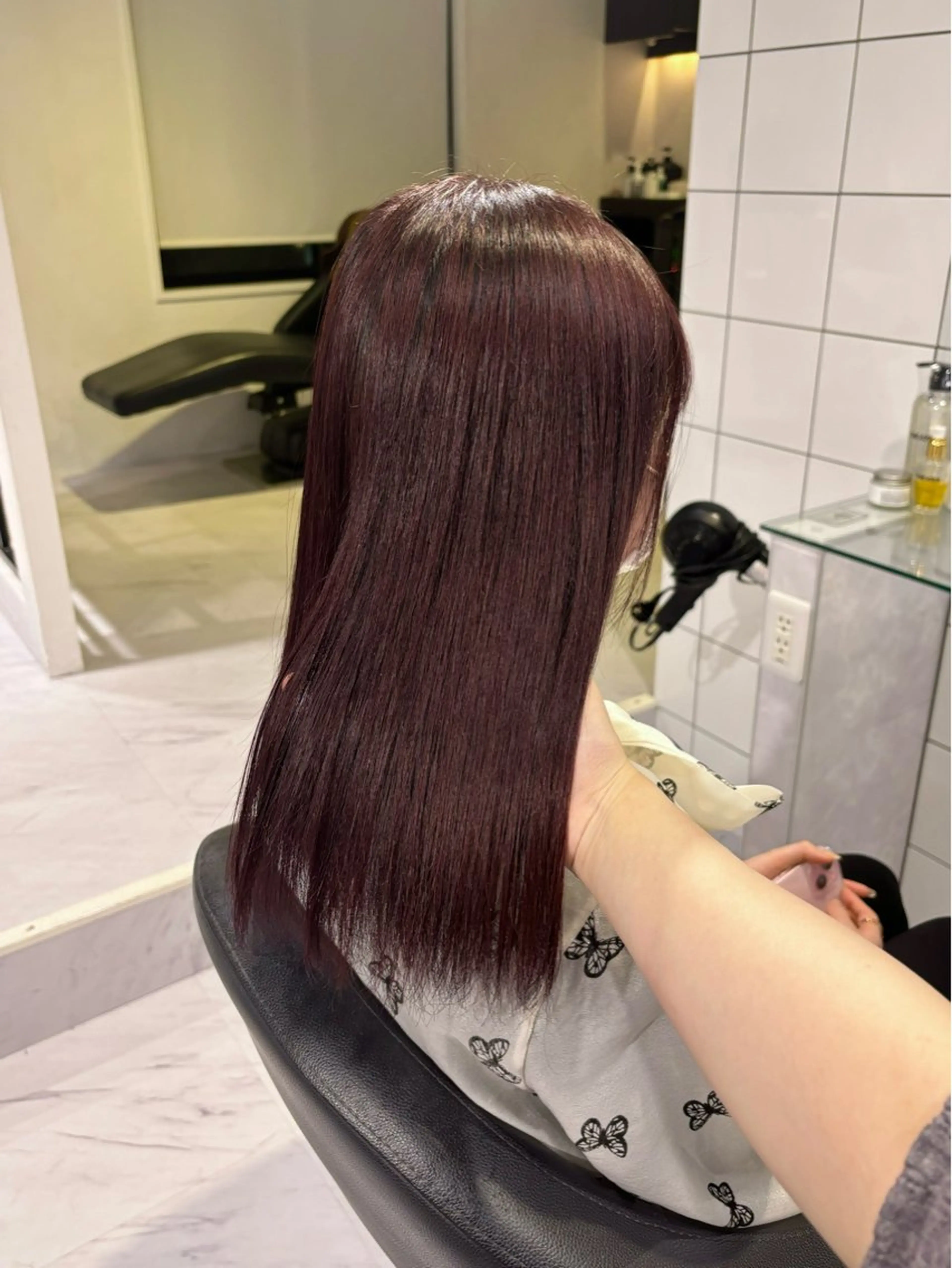 セミロング カラー カット ヘアカラー トリートメント ヘッドスパ ヘアセット 表参道♡暗髪^ྀི 艶カラー♡アユミのヘアスタイル