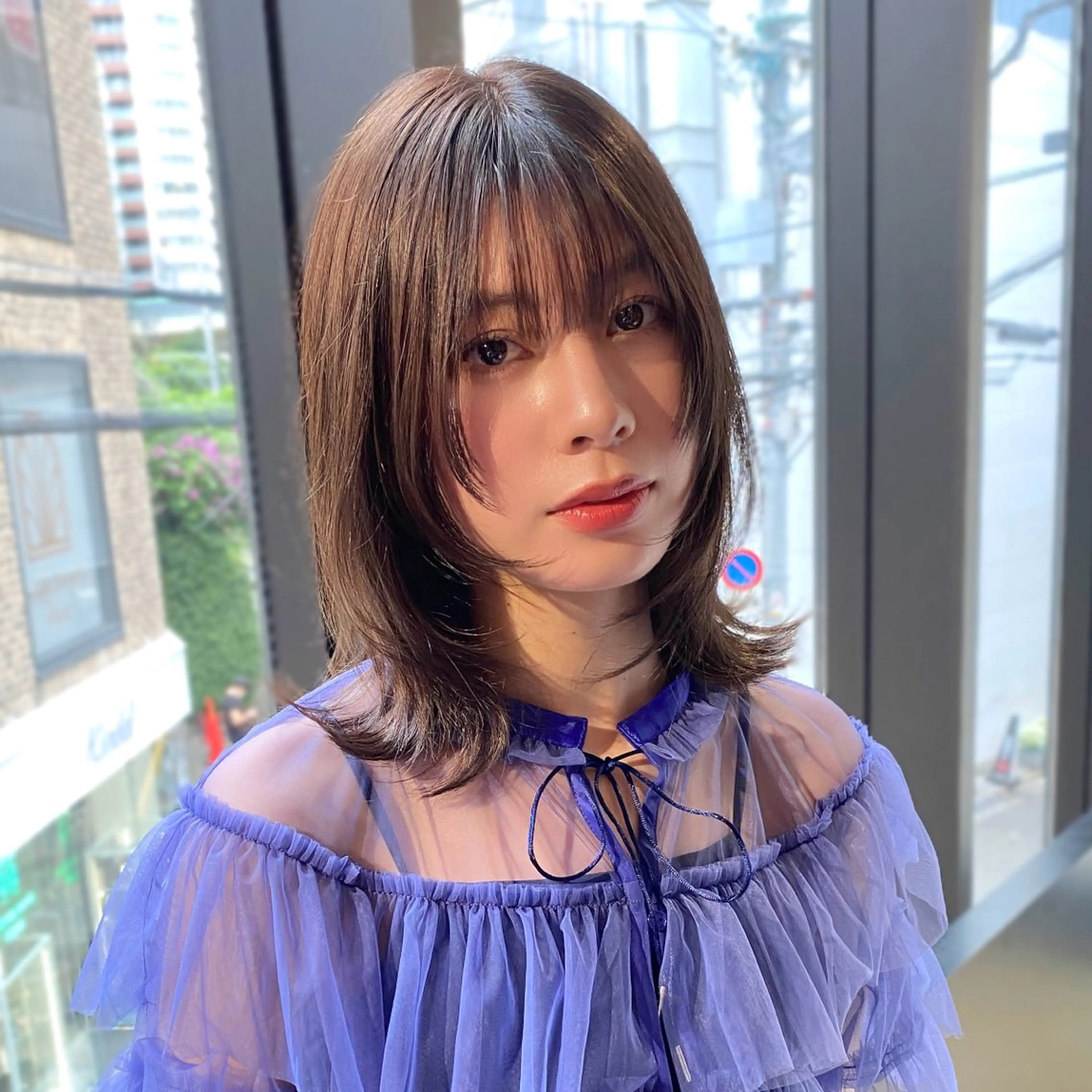 ミディアム カラー カット ヘアカラー トリートメント ハッシュカット/縮毛 レイヤー/yukiのヘアスタイル