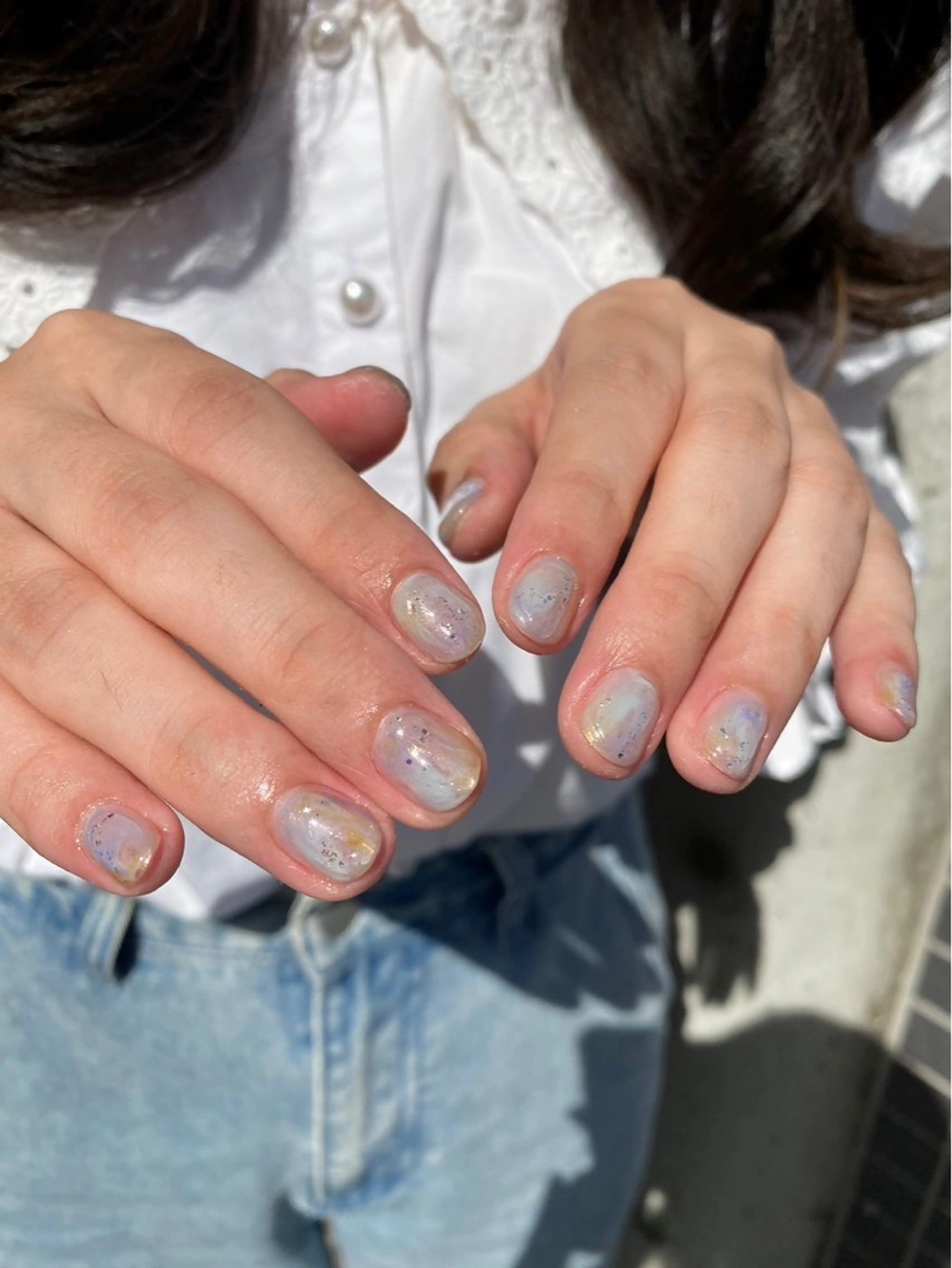 ネイル ジェルネイル マグネットネイル ニュアンスネイル ワンカラーネイル パラジェル ハンドネイル 草加ニュアンスネイル 🌚hersのネイルデザイン