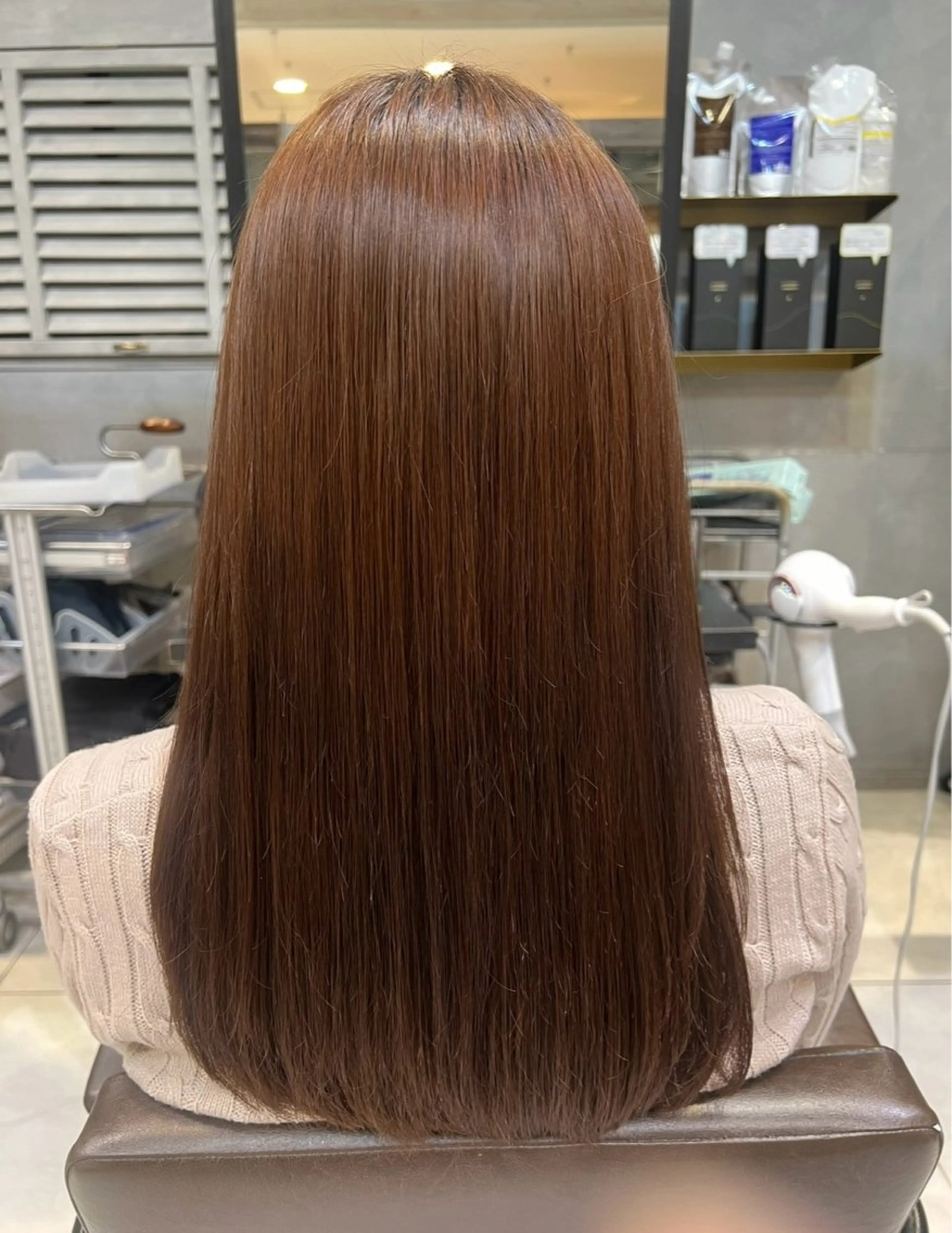セミロング 縮毛矯正 rioカット無料縮毛 矯正♡韓国レイヤーのヘアスタイル