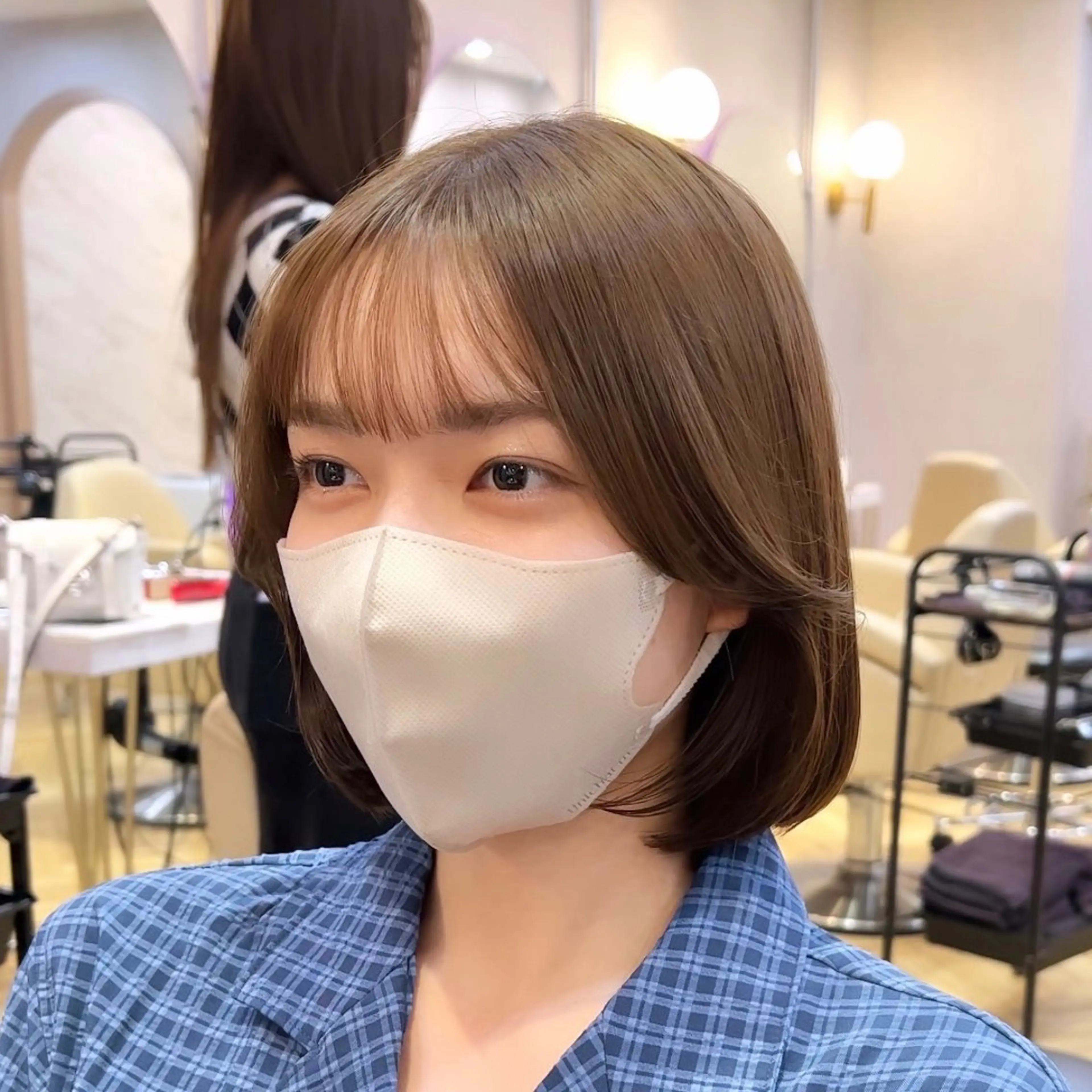 ショート ヘアアレンジ ボブ 顔周りカット 韓国風ヘア 🎀韓国レイヤー🎀 顔周り　とばみかのヘアスタイル